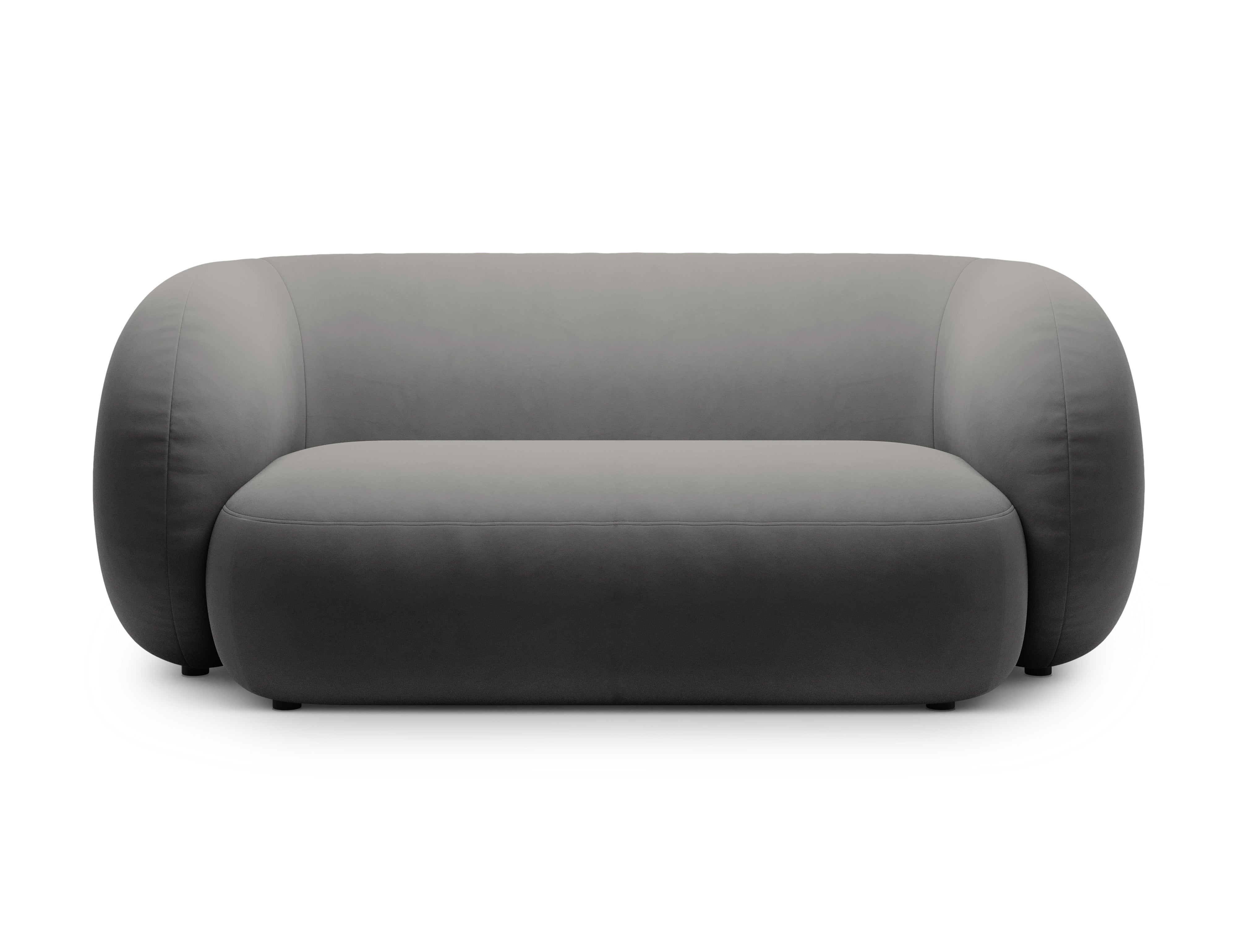 Velvet 2-Seater Sofa KATE Dark Gray