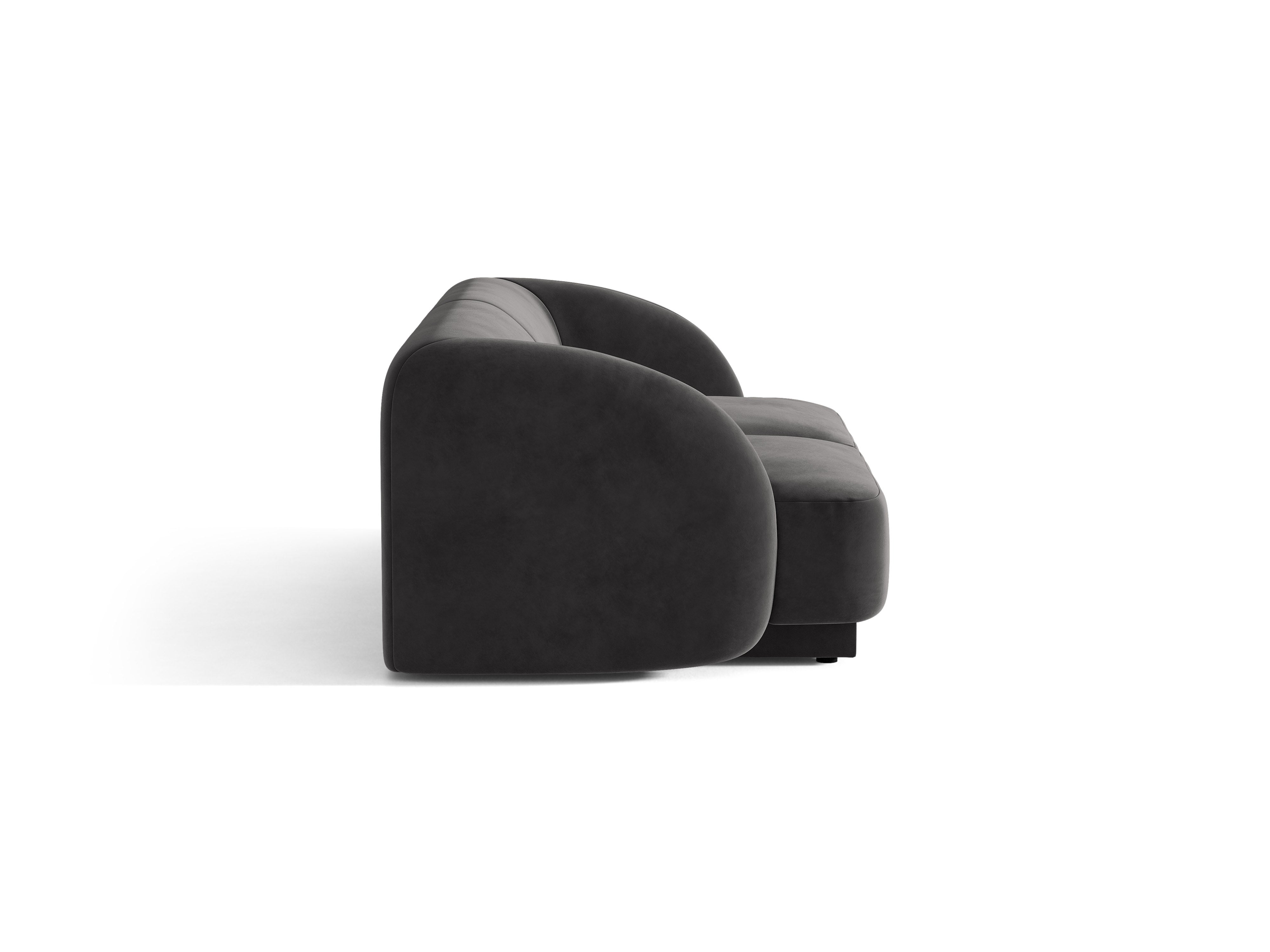 Sofa aus Samt für 2 Personen MILEY dunkelgrau