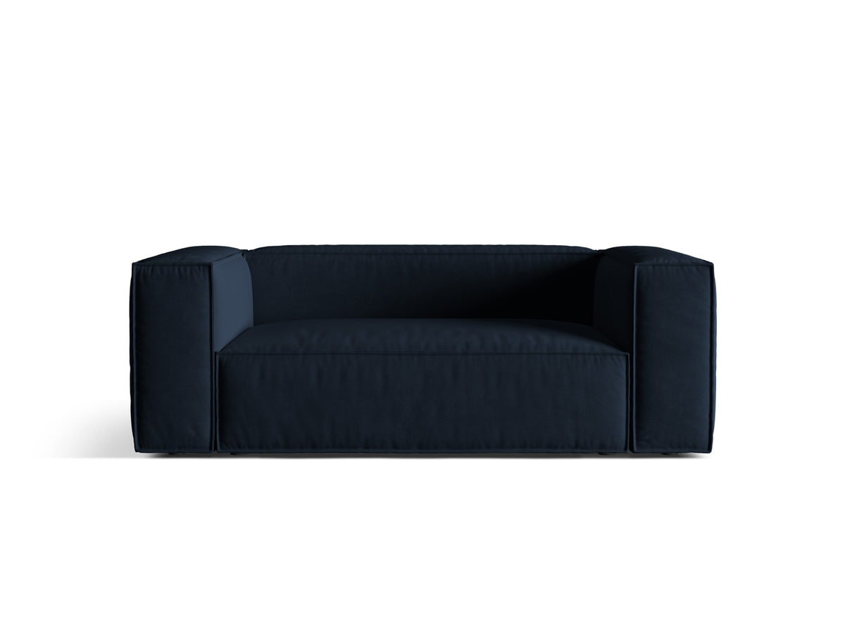 Sofa aksamitna 2-osobowa NURIA ciemnoniebieski – Micadoni