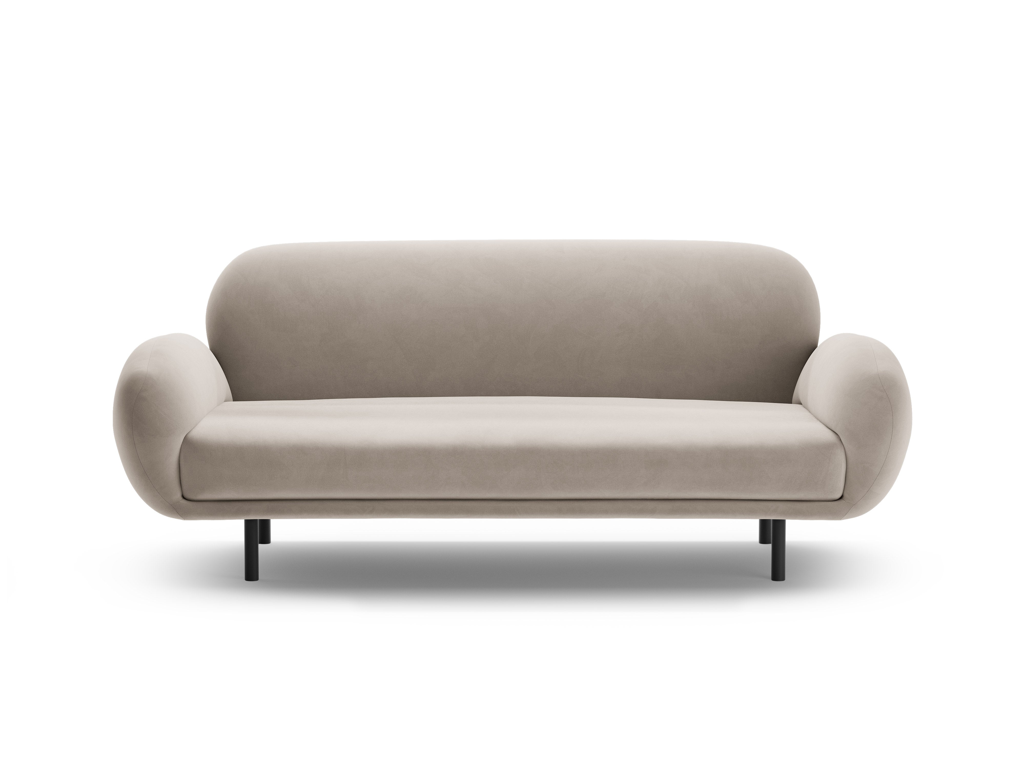 Sofa aus Samt 2,5-sitzig POPPY hellbeige