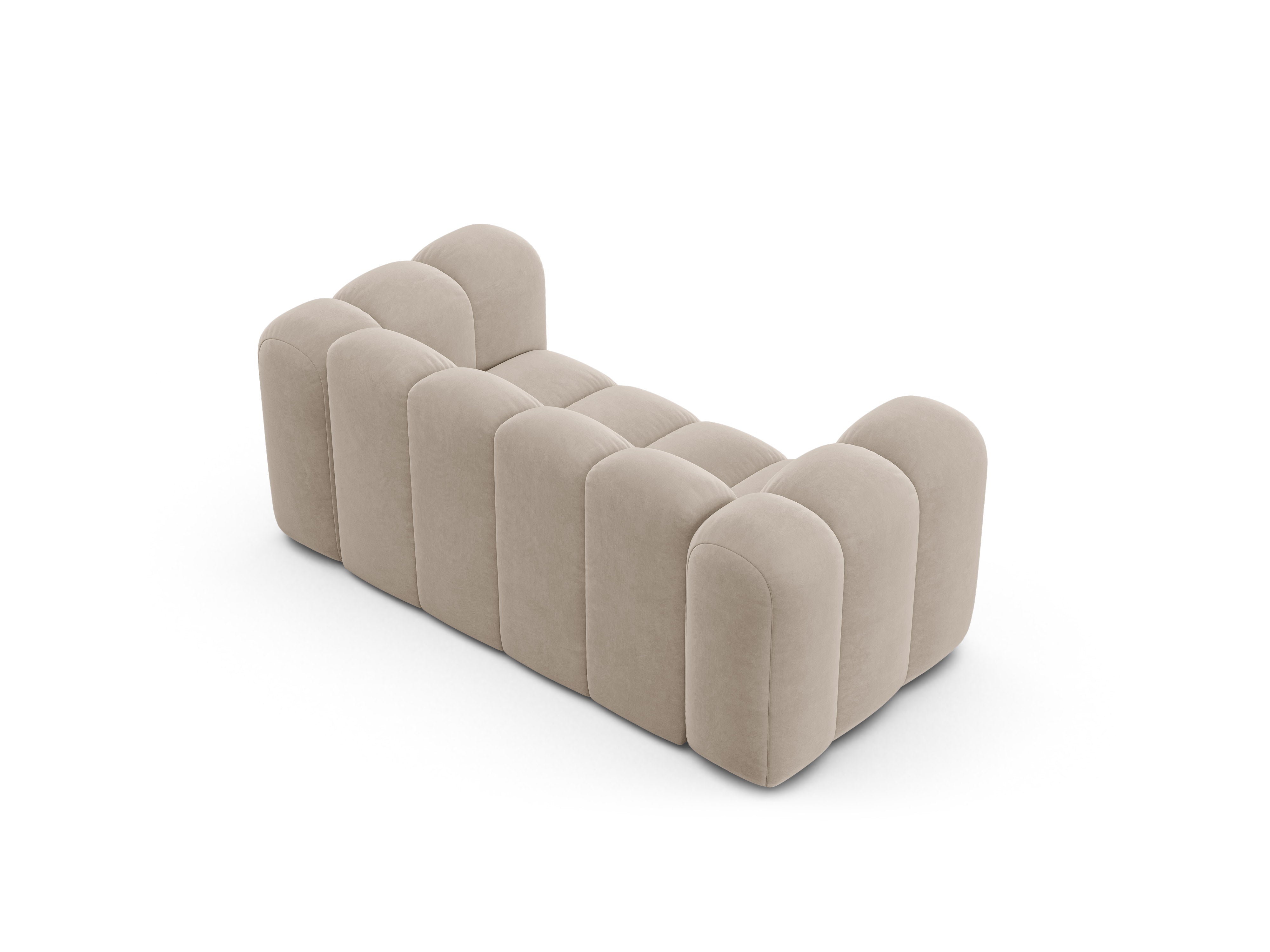 Sofa aksamitna 2-osobowa LUPINE beżowy – szenil