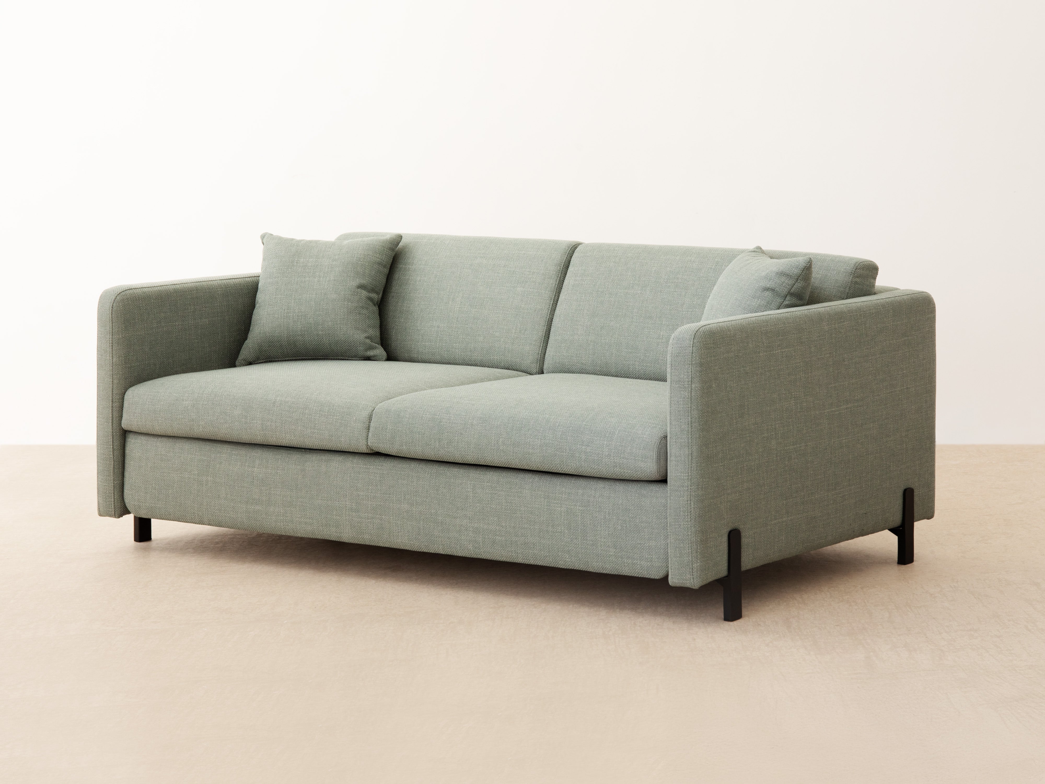 Sofa 2-Sitzer mit Schlaf-Funktion GLORIA hellgrau Chenille