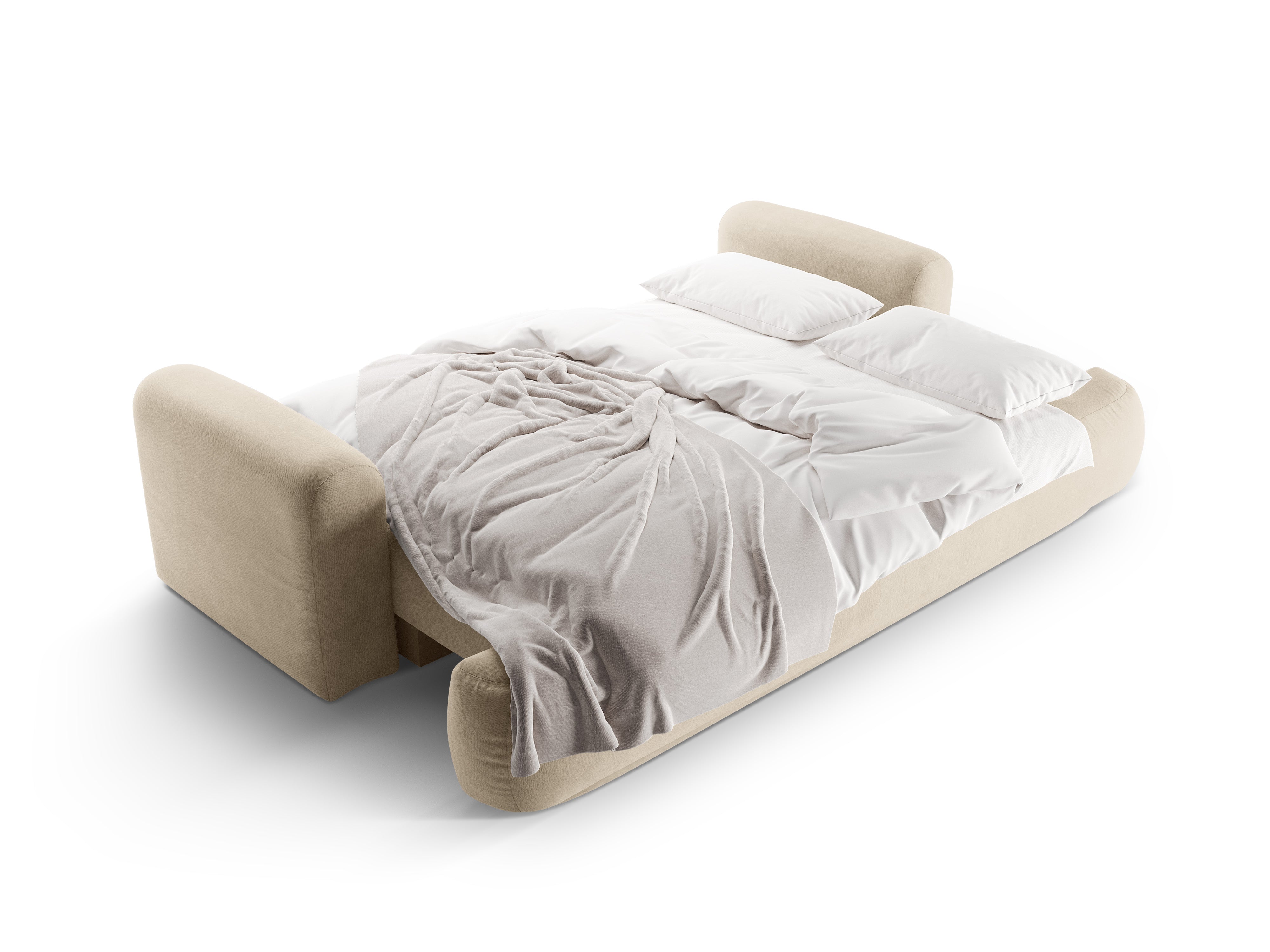 Samtsofa mit Ella Light Beige Schlaffunktion