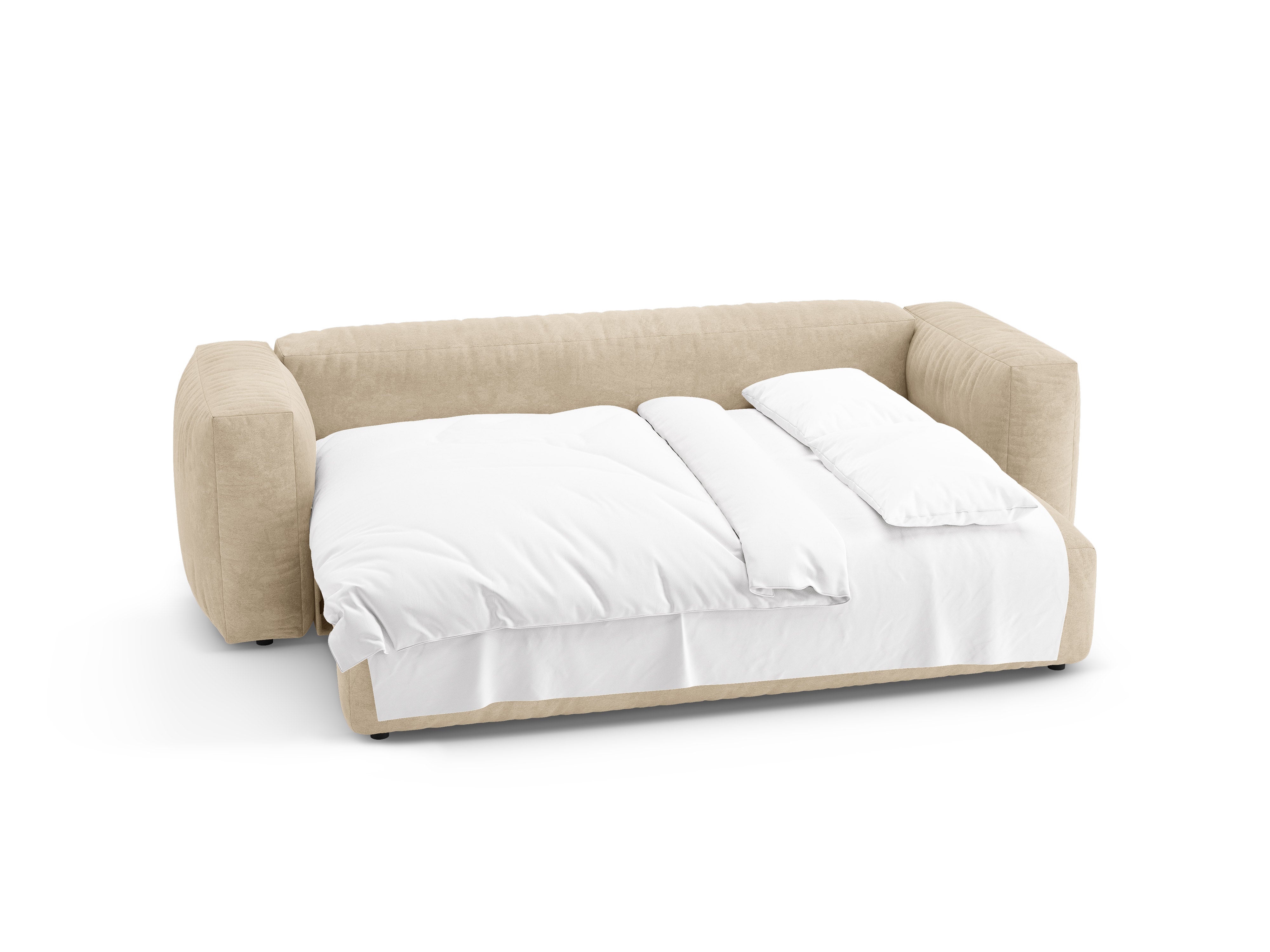 Sofa MARTINA 3-Sitzer mit Schlaffunktion in hellem Beige
