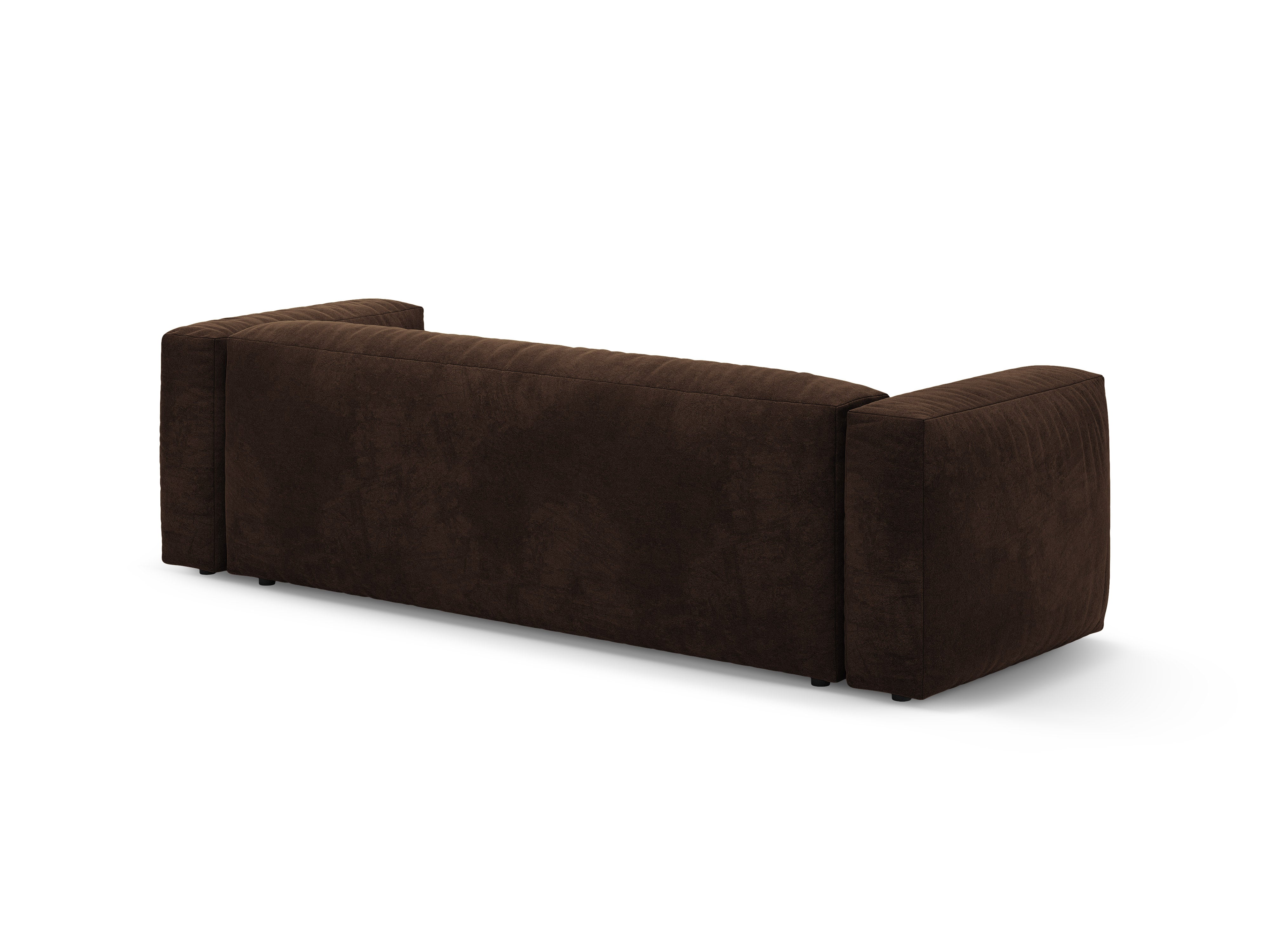 Sofa aus Samt für 3 Personen mit Schlaf-Funktion MARTINA in Schokoladenfarbe