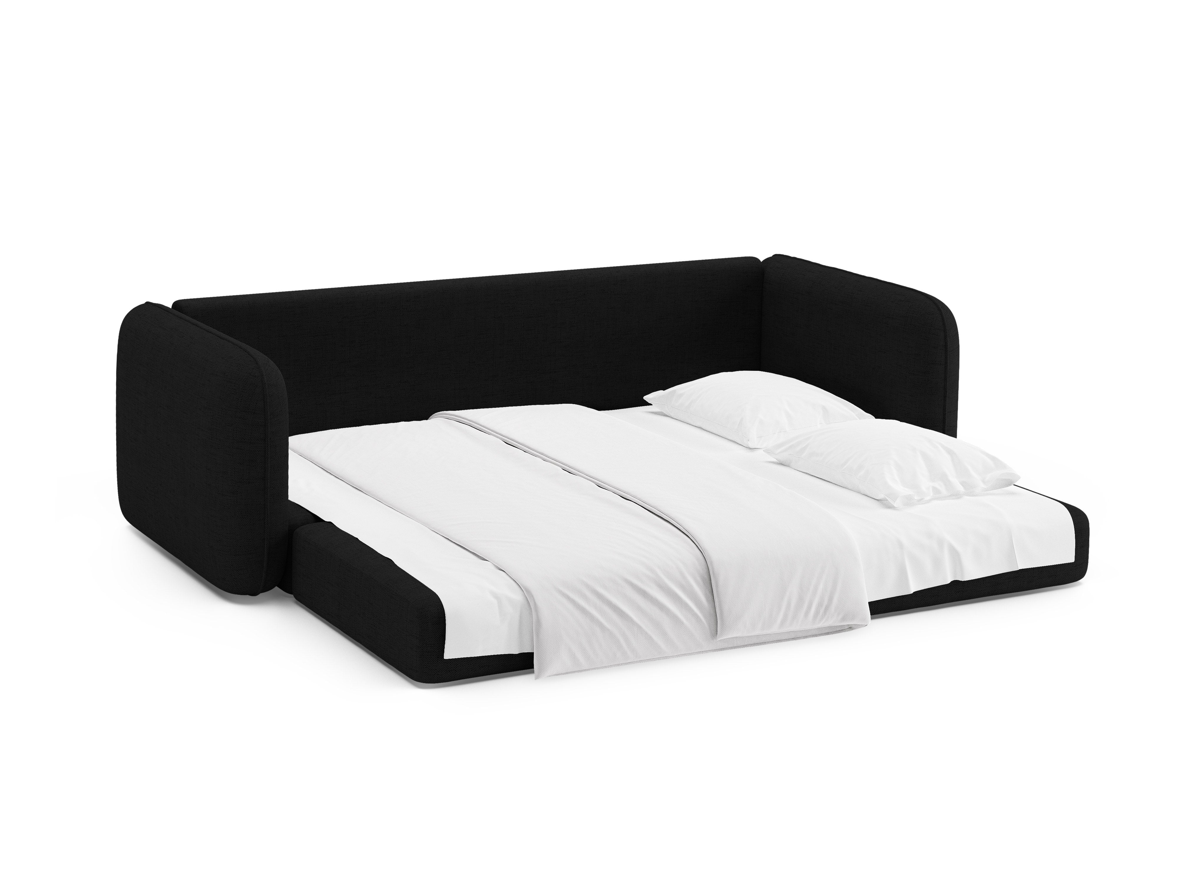 3-Seater Sofa with Sleeping Function DORMI Black