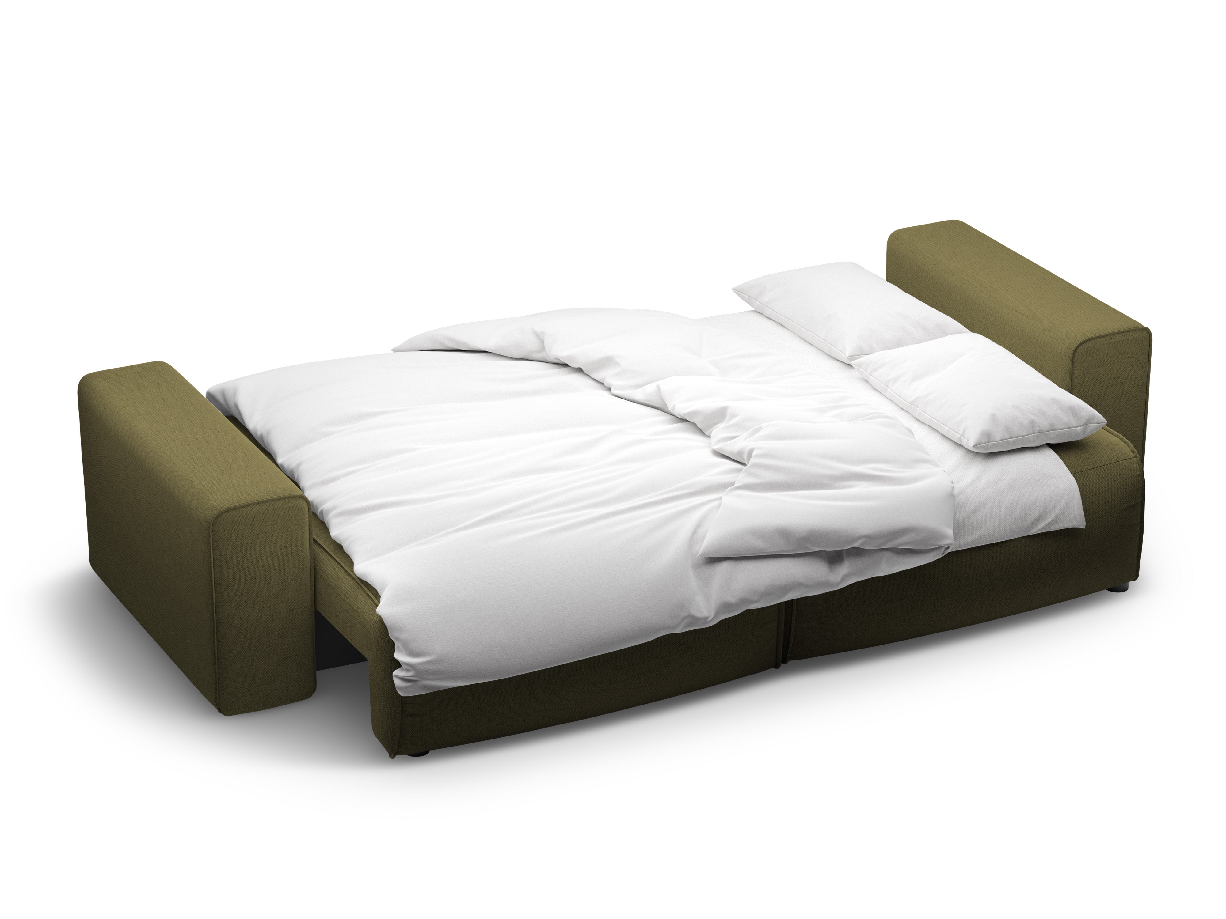 3-seater sofa with sleeping function VICTOR green chenille