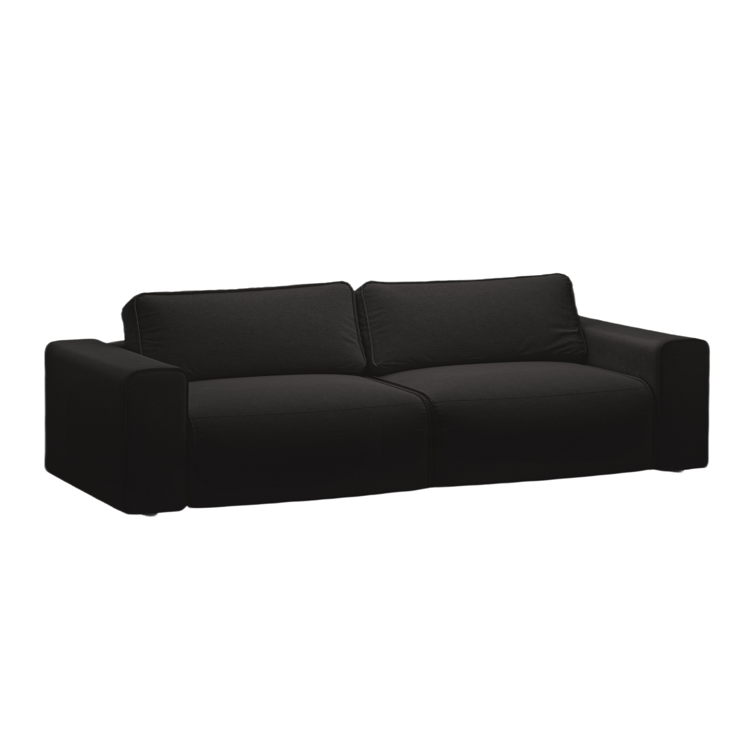 Sofa 3-Sitzer mit Schlaffunktion VICTOR schwarz Chenille