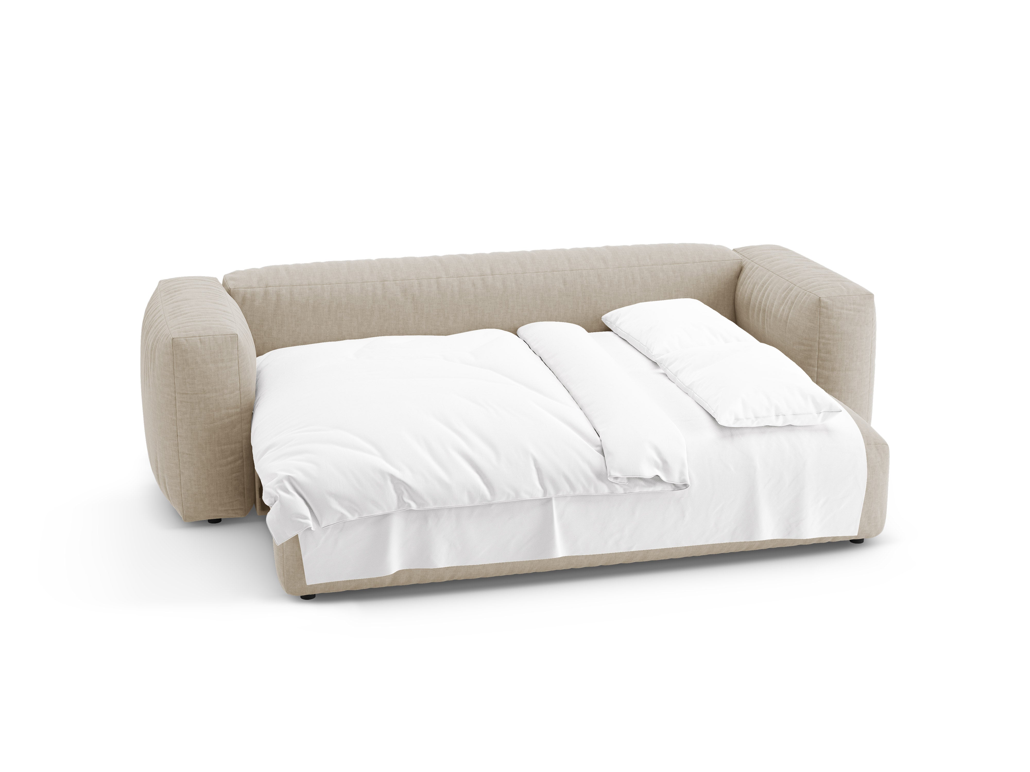 3-Seater Sofa with Sleeping Function MARTINA Light Beige