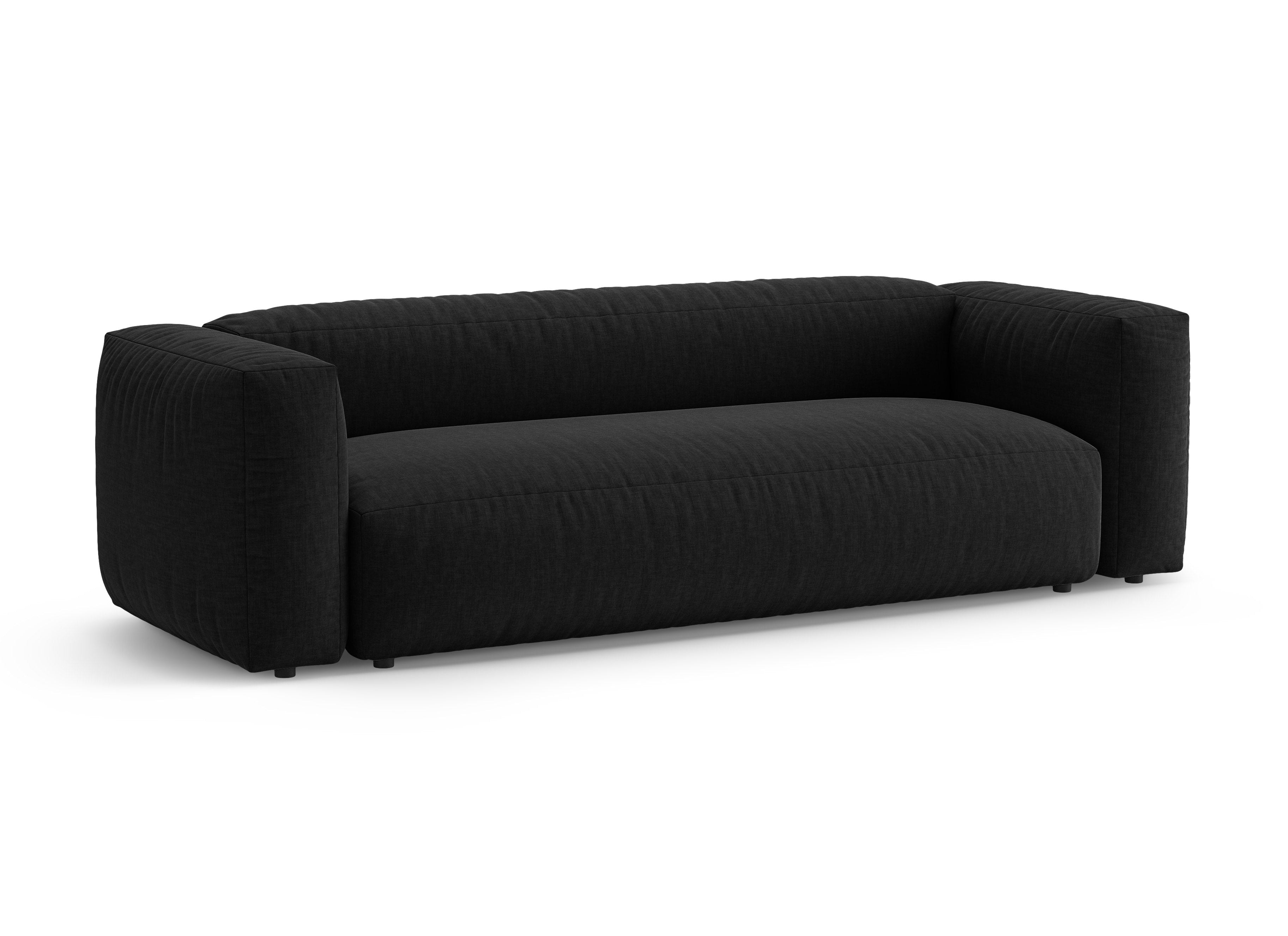 Sofa 3-Sitzer mit Schlaffunktion MARTINA schwarz