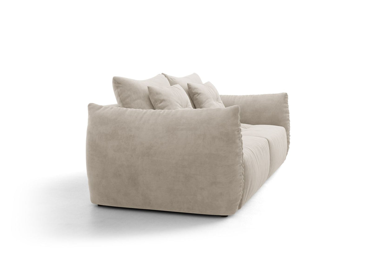 Sofa aksamitna 3-osobowa z funkcją spania BLOOM ecru – ujęcie 3