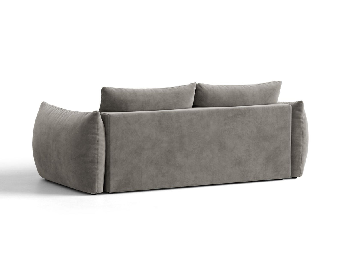 Sofa aksamitna 3-osobowa z funkcją spania BLOOM szary – ujęcie 4