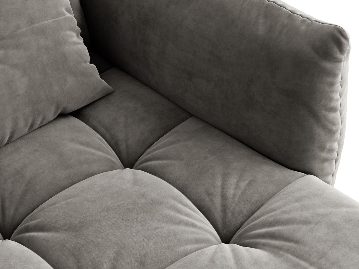 Sofa aksamitna 3-osobowa z funkcją spania BLOOM szary – ujęcie 8