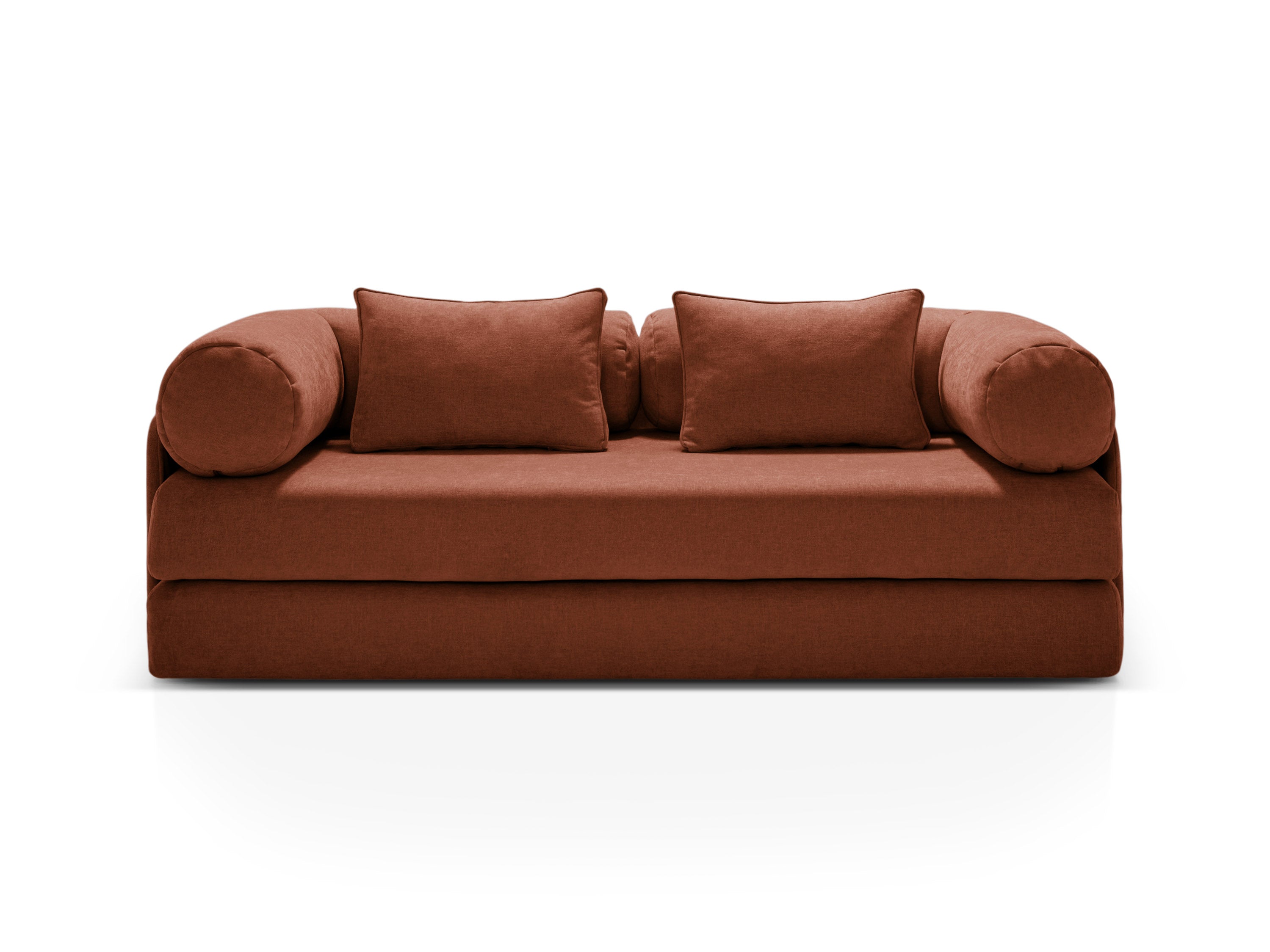 Sofa 3-osobowa z funkcją spania DREAMY ceglany – Micadoni