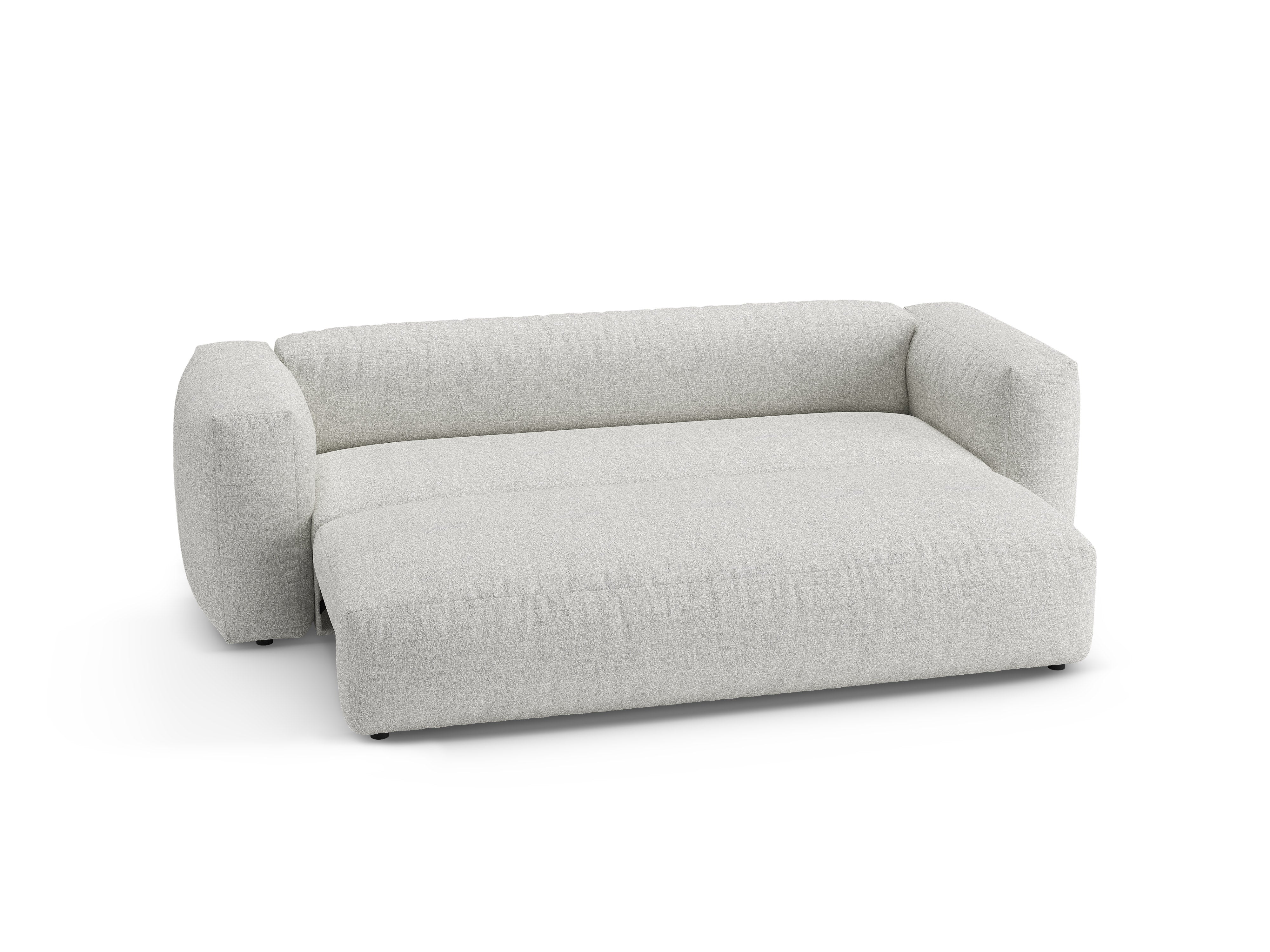 3-Seater Sofa with Sleeping Function MARTINA Gray-Beige Mélange Boucle