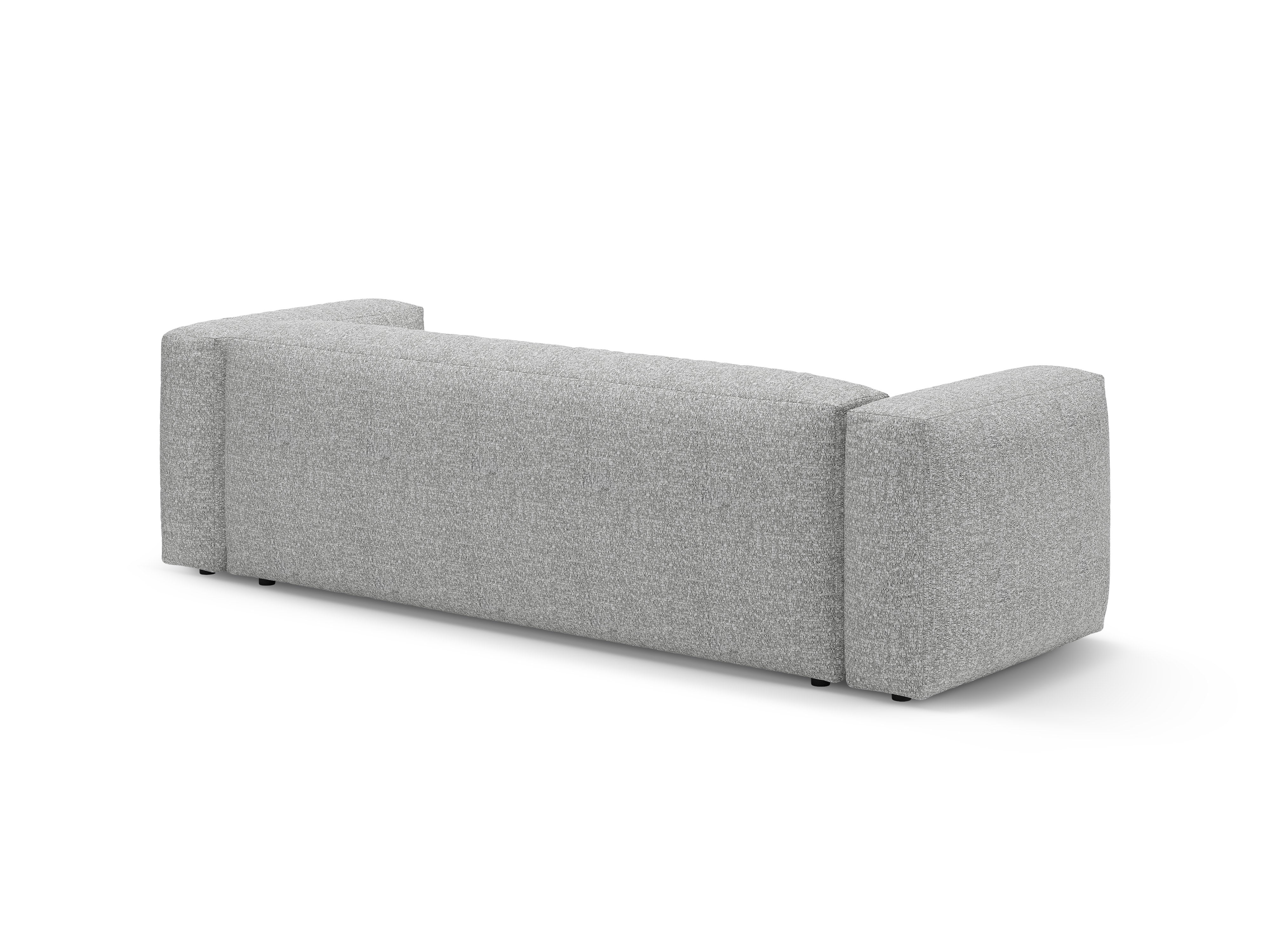 Sofa 3-sitzig mit Schlaffunktion MARTINA silbernes Boucle