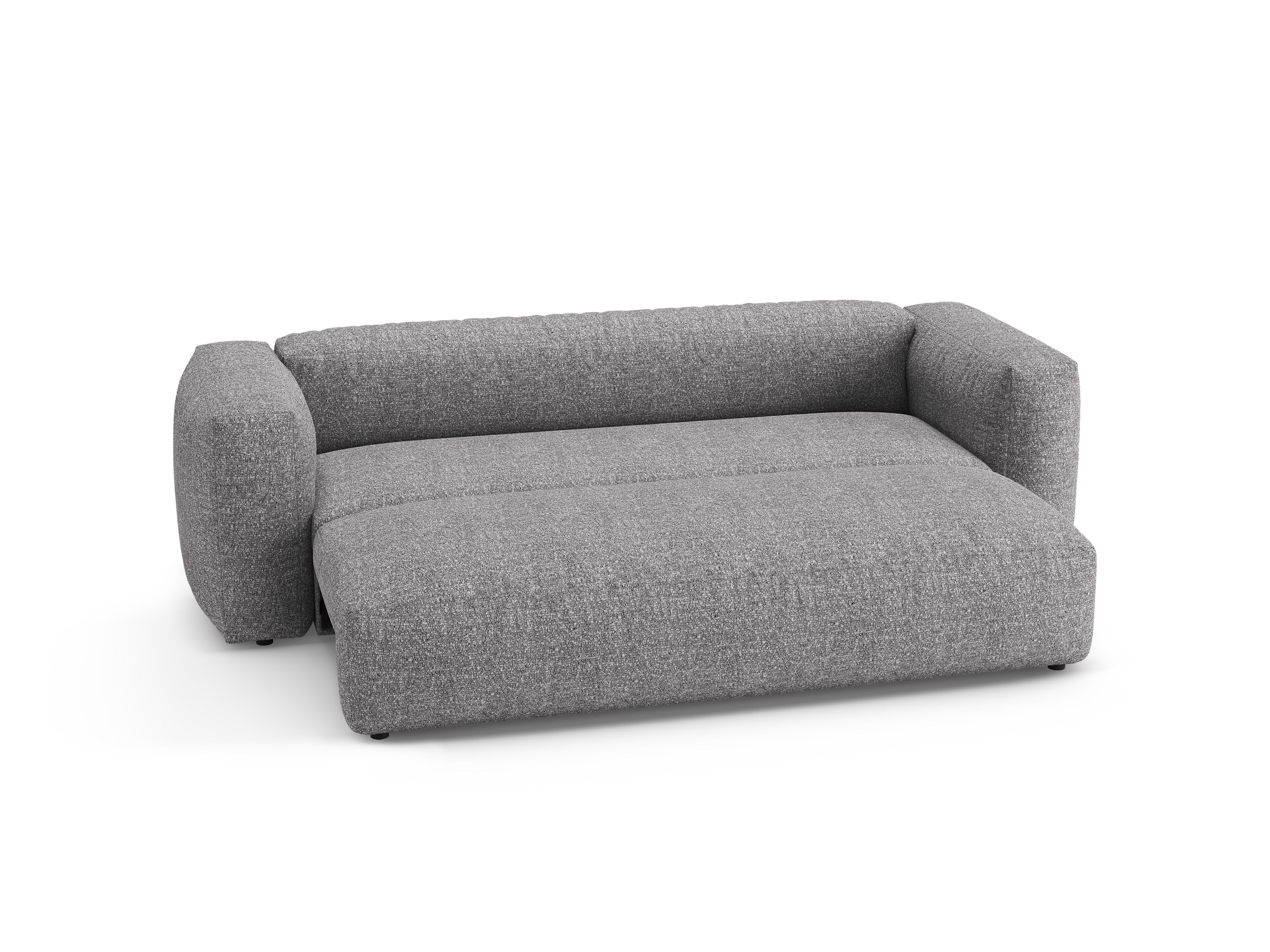 3-Seater Sofa with Sleeping Function MARTINA Graphite Boucle