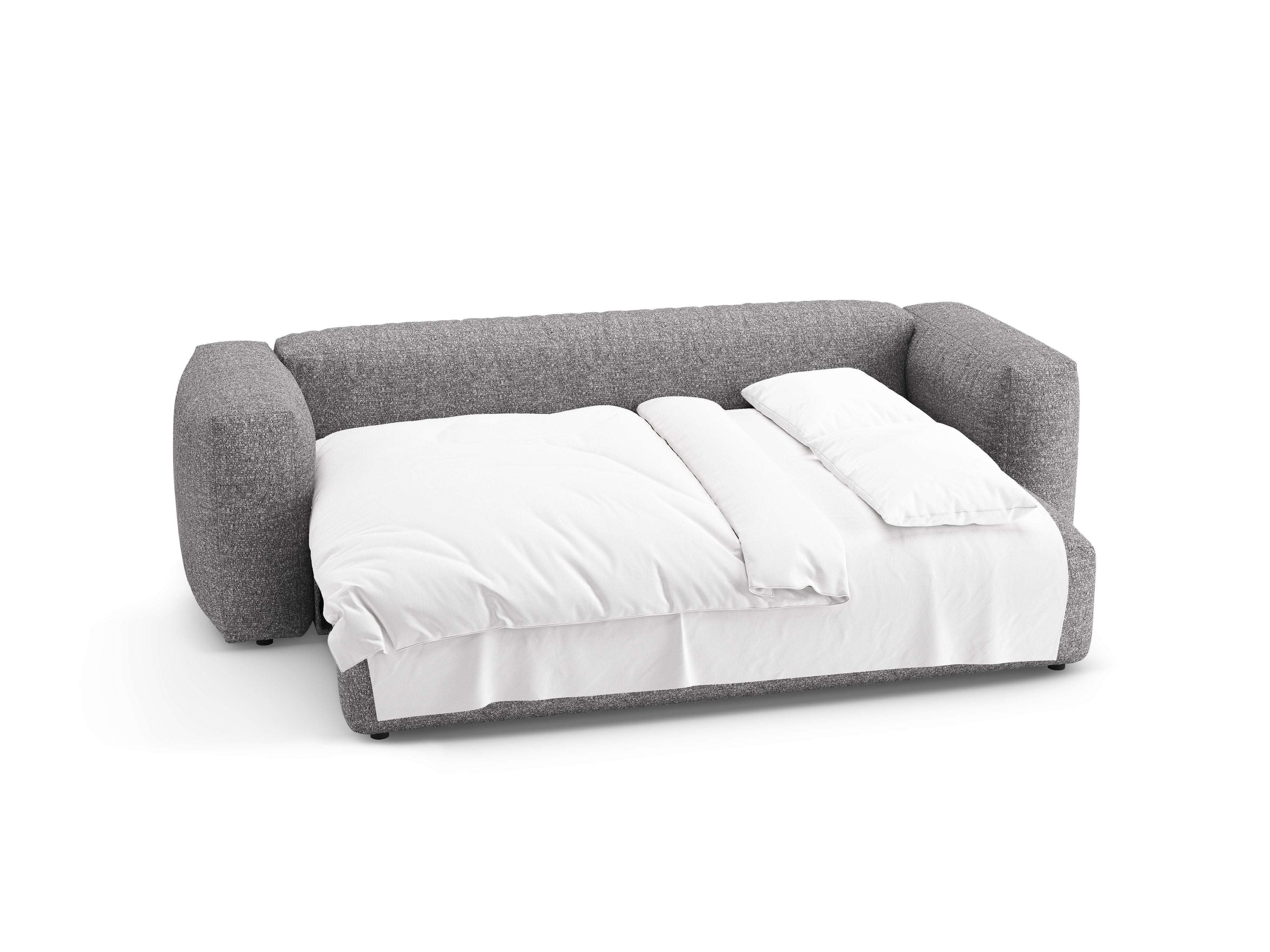 3-Seater Sofa with Sleeping Function MARTINA Graphite Boucle