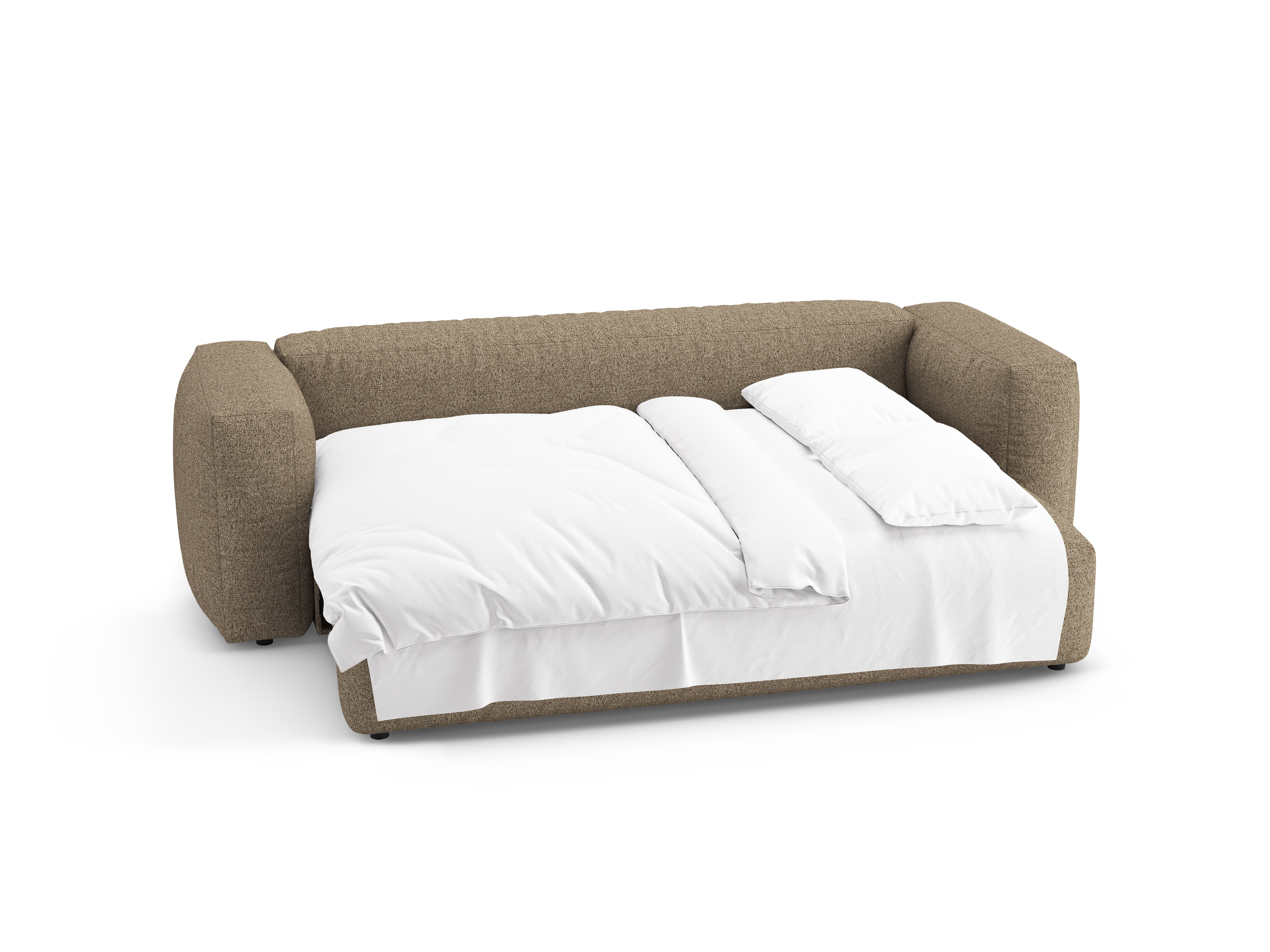 Sofa 3-Sitzer mit Schlaffunktion MARTINA cappuccino Boucle