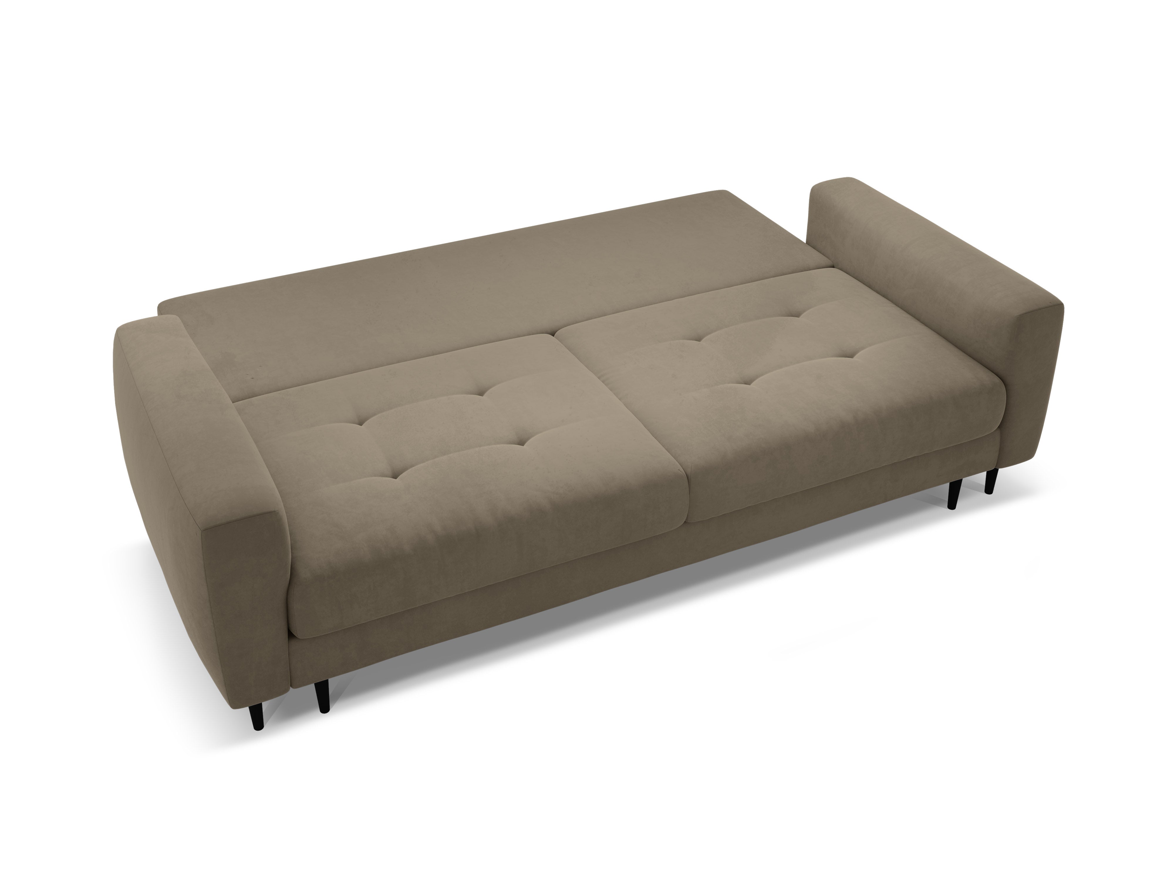 Sofa aus Samt für 3 Personen mit Schlaf-Funktion BEMY grau-braun