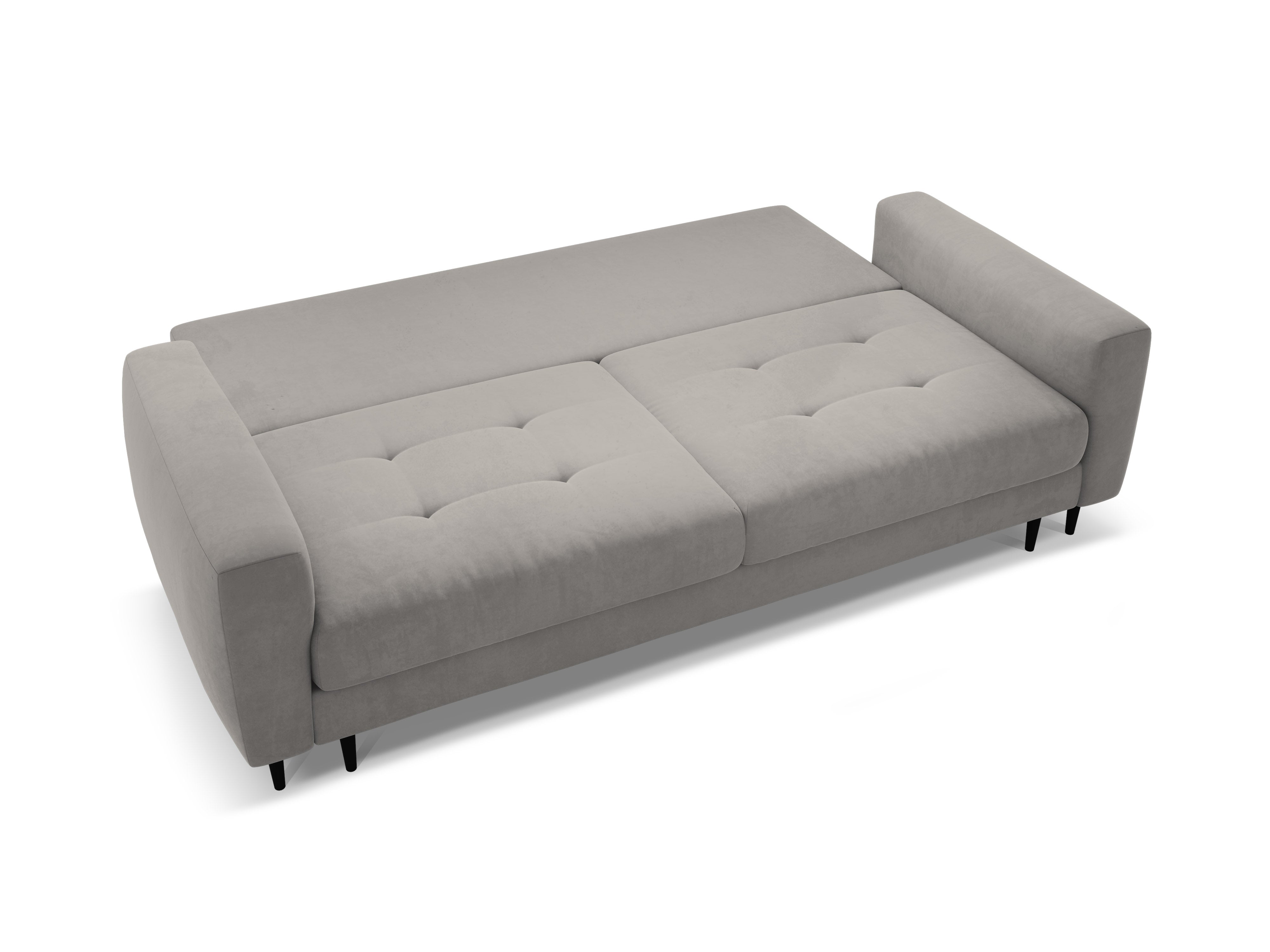 Sofa aksamitna 3-osobowa z funkcją spania BEMY szary – Micadoni