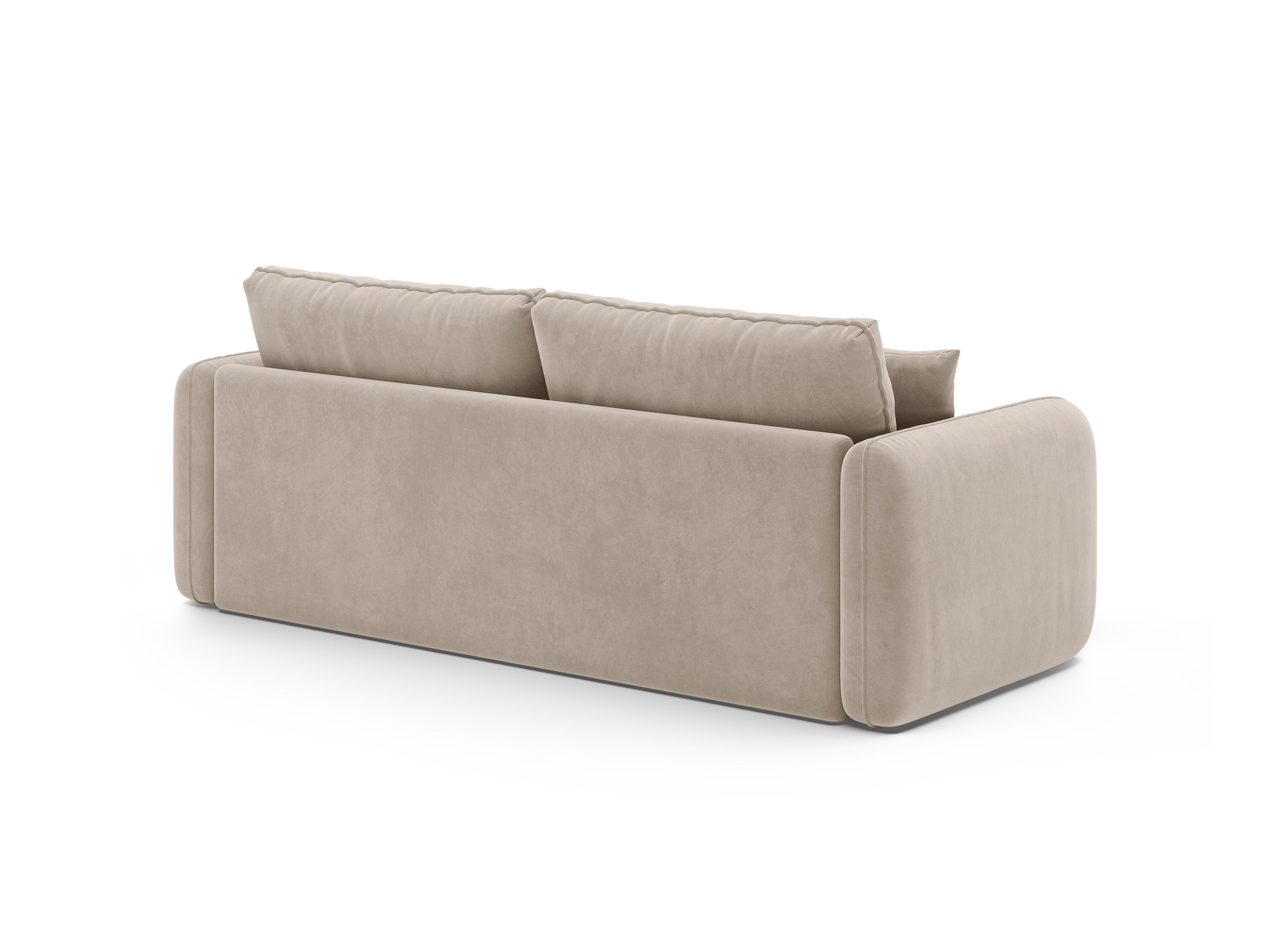 Beige 3-Seater Velvet Sofa with Sleeping Function DORMI