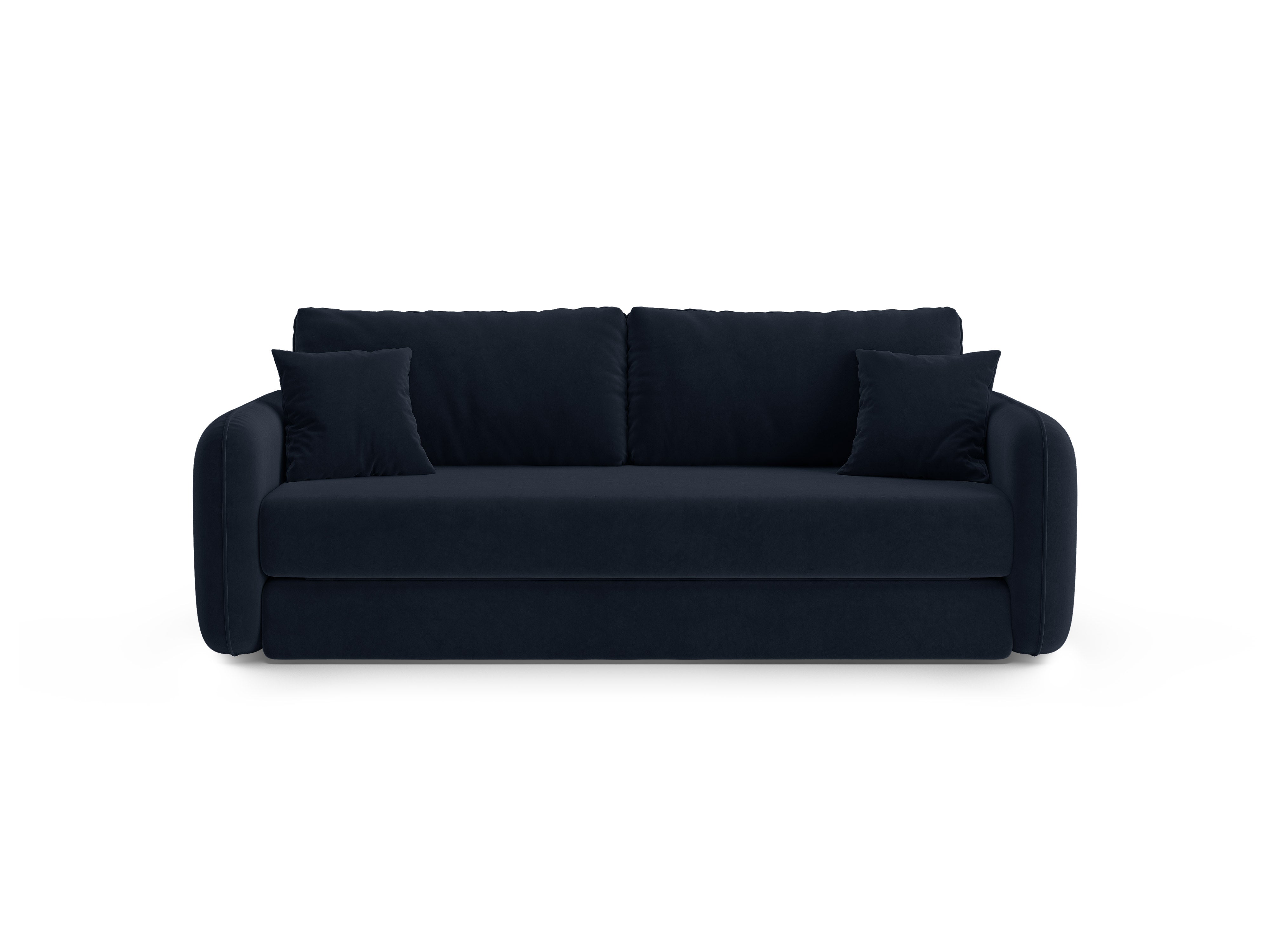 Sofa aksamitna 3-osobowa z funkcją spania DORMI królewski niebieski – Micadoni