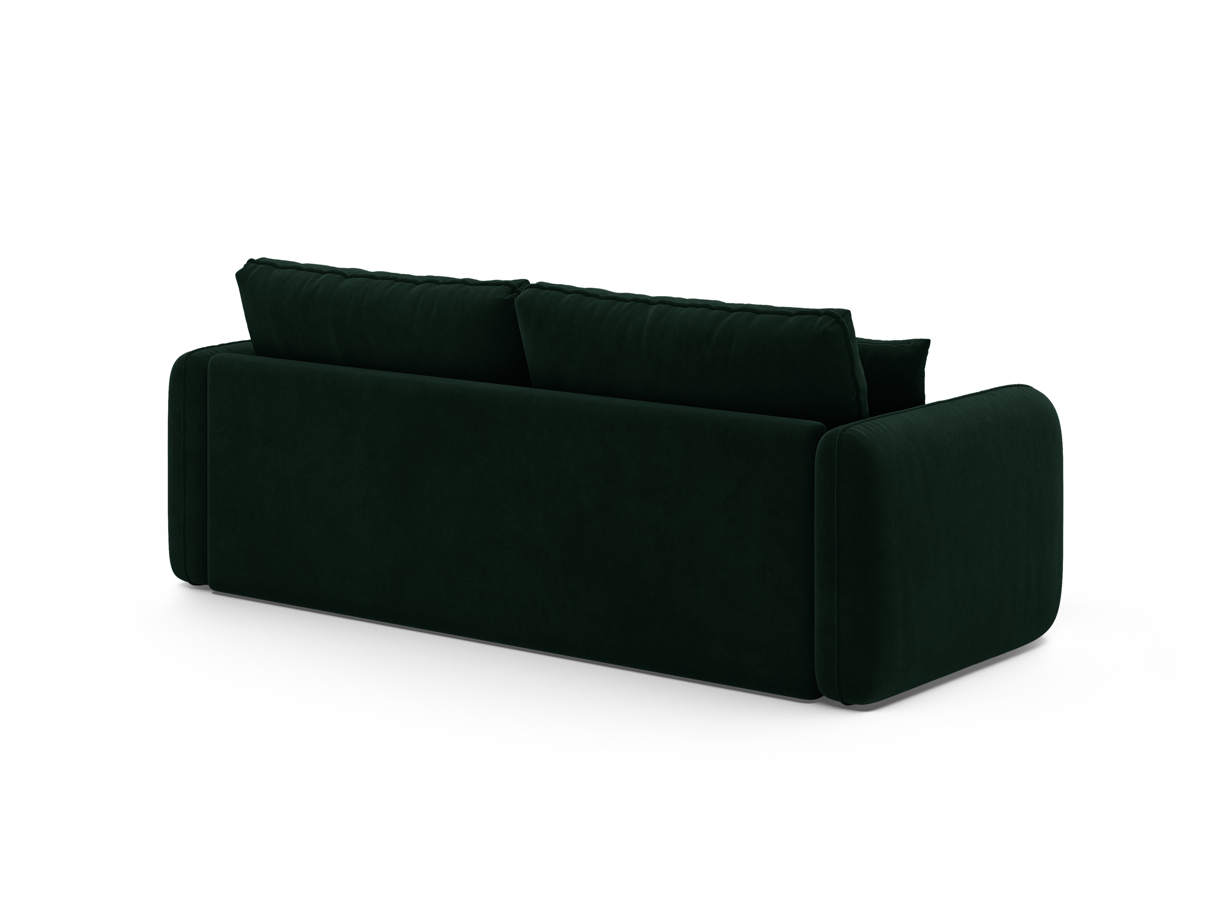 Sofa aksamitna 3-osobowa z funkcją spania DORMI butelkowy zielony – Micadoni