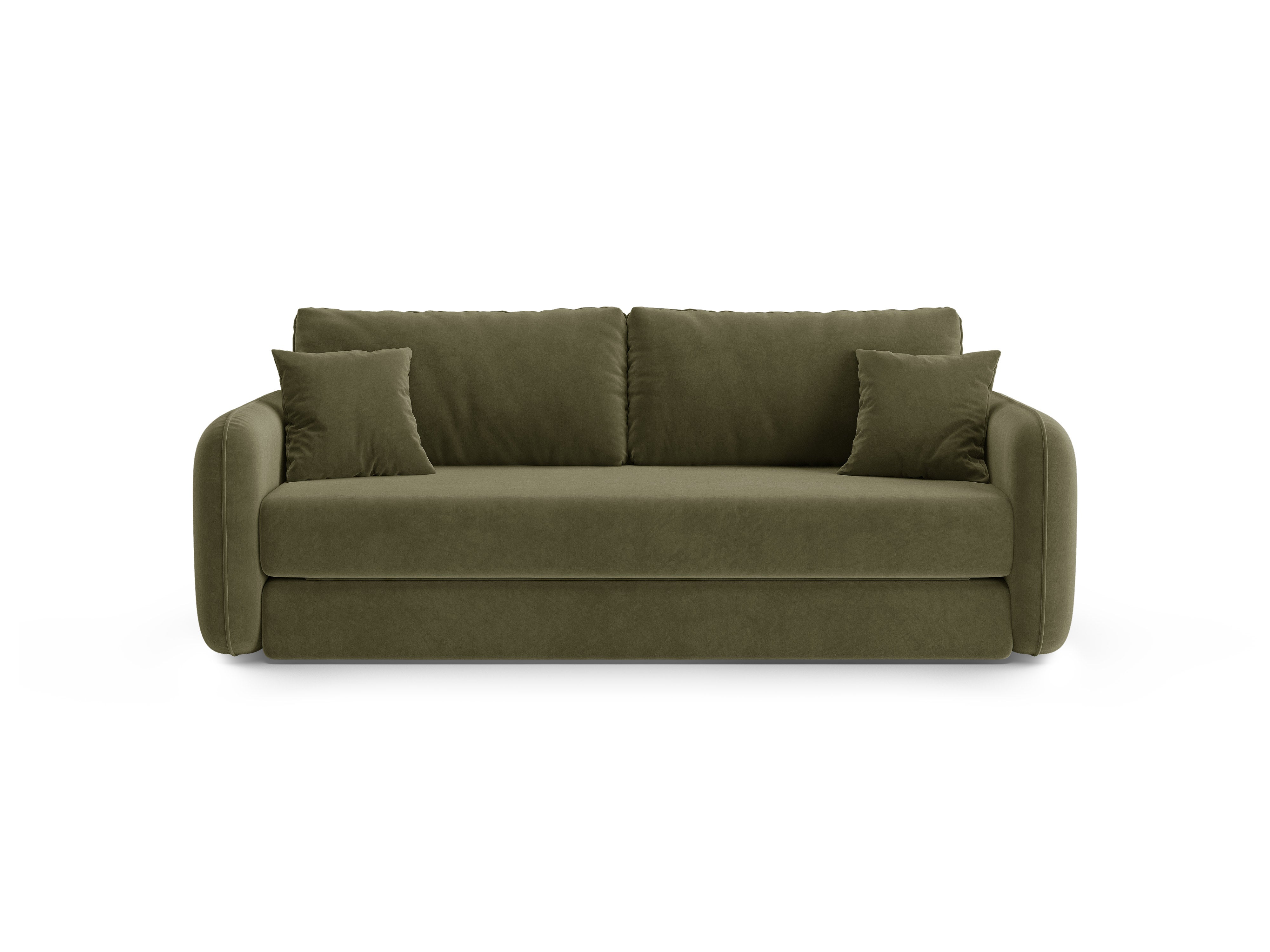 Velvet 3-Seater Sofa with Sleeping Function DORMI Green