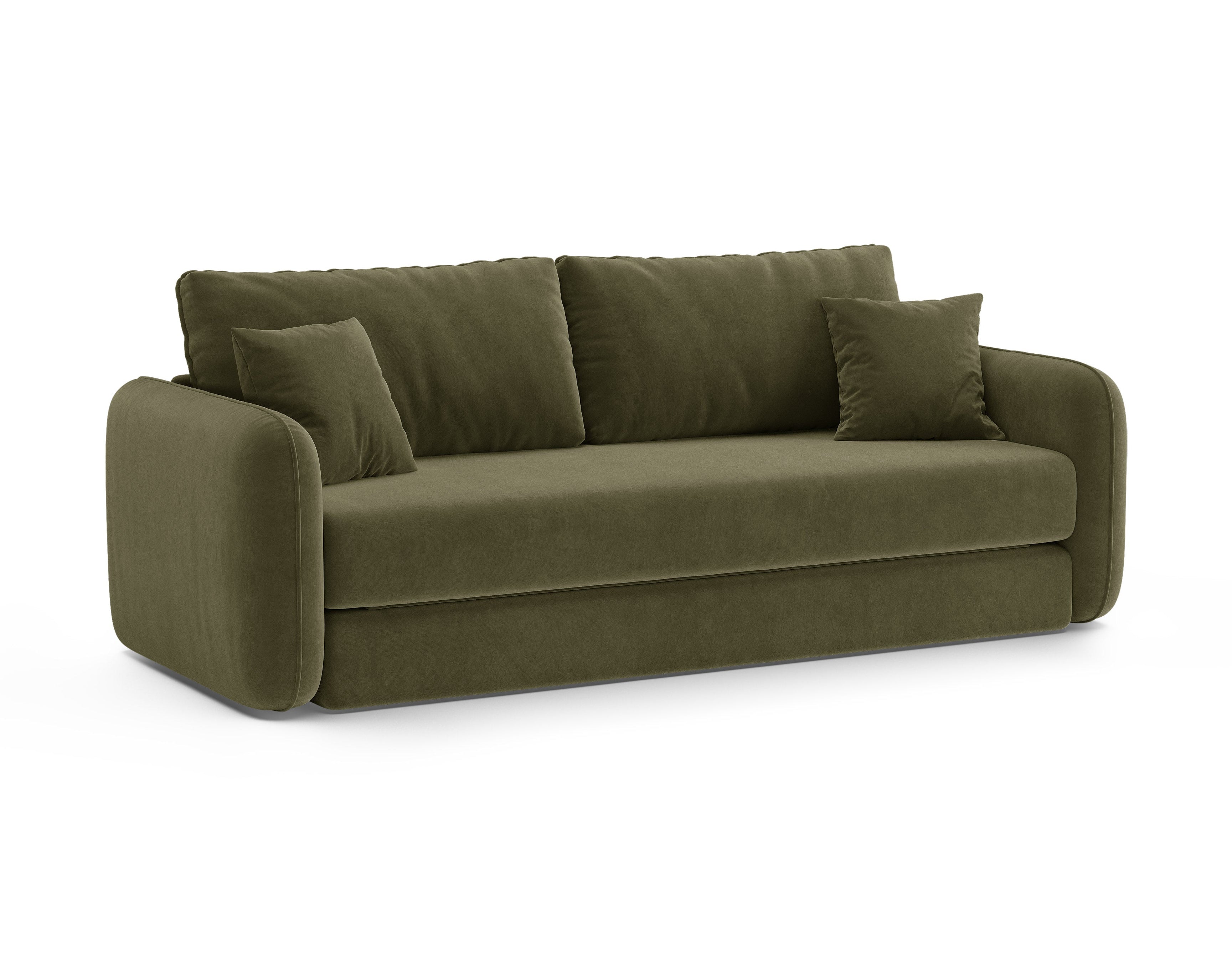 Velvet 3-Seater Sofa with Sleeping Function DORMI Green