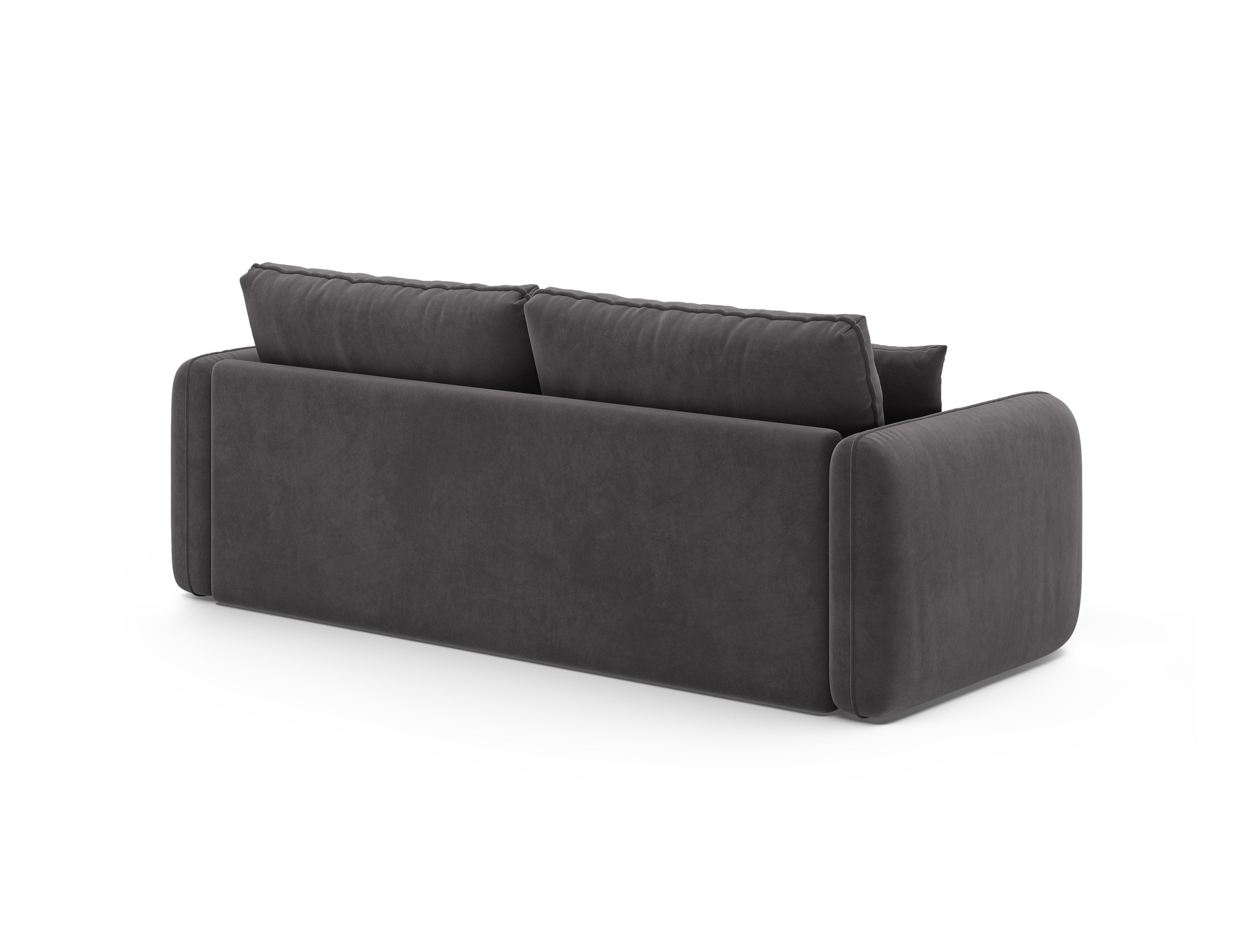 Sofa aksamitna 3-osobowa z funkcją spania DORMI ciemny szary – Micadoni