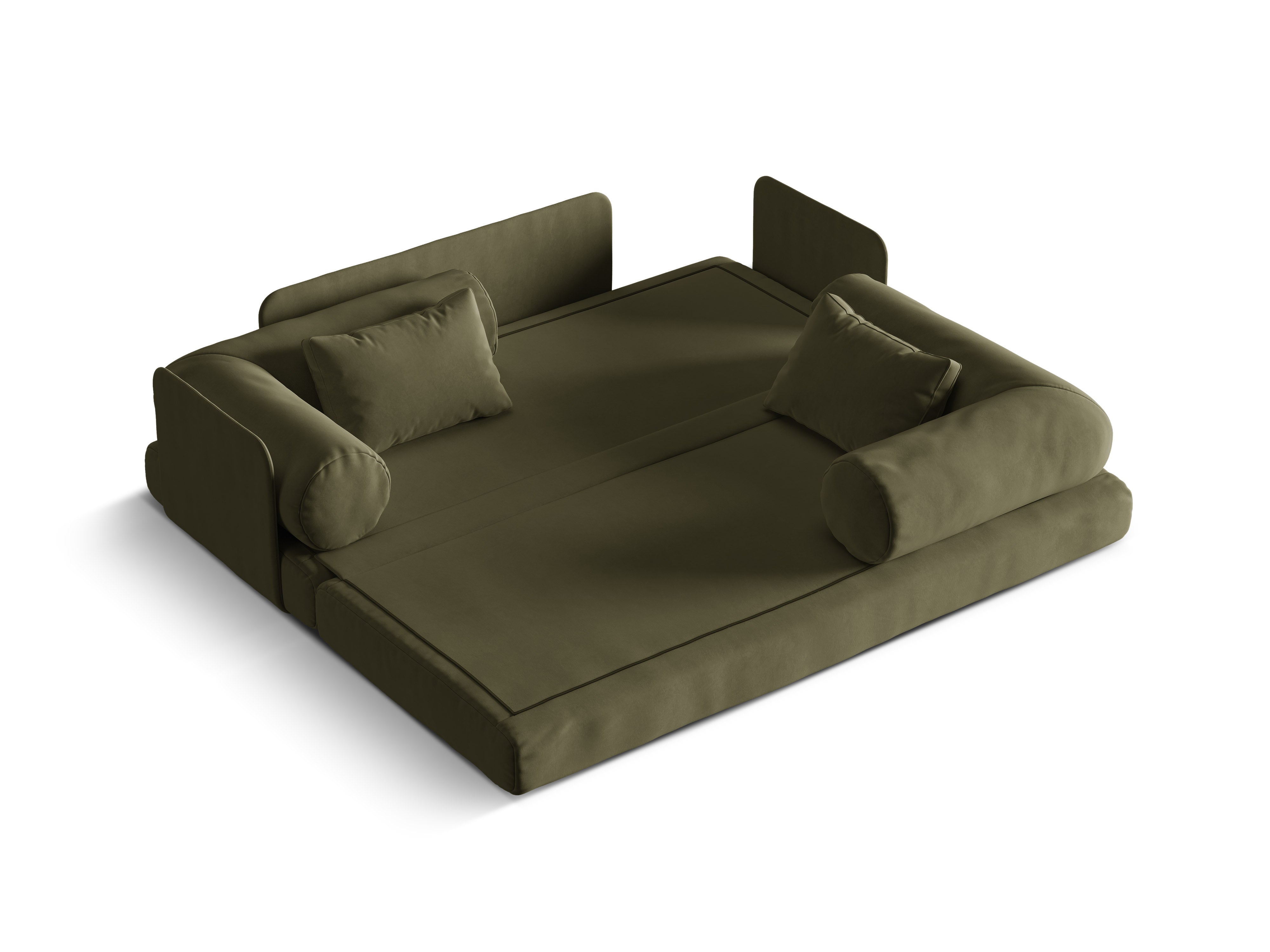 Sofa aksamitna 3-osobowa z funkcją spania DREAMY zielony – Micadoni