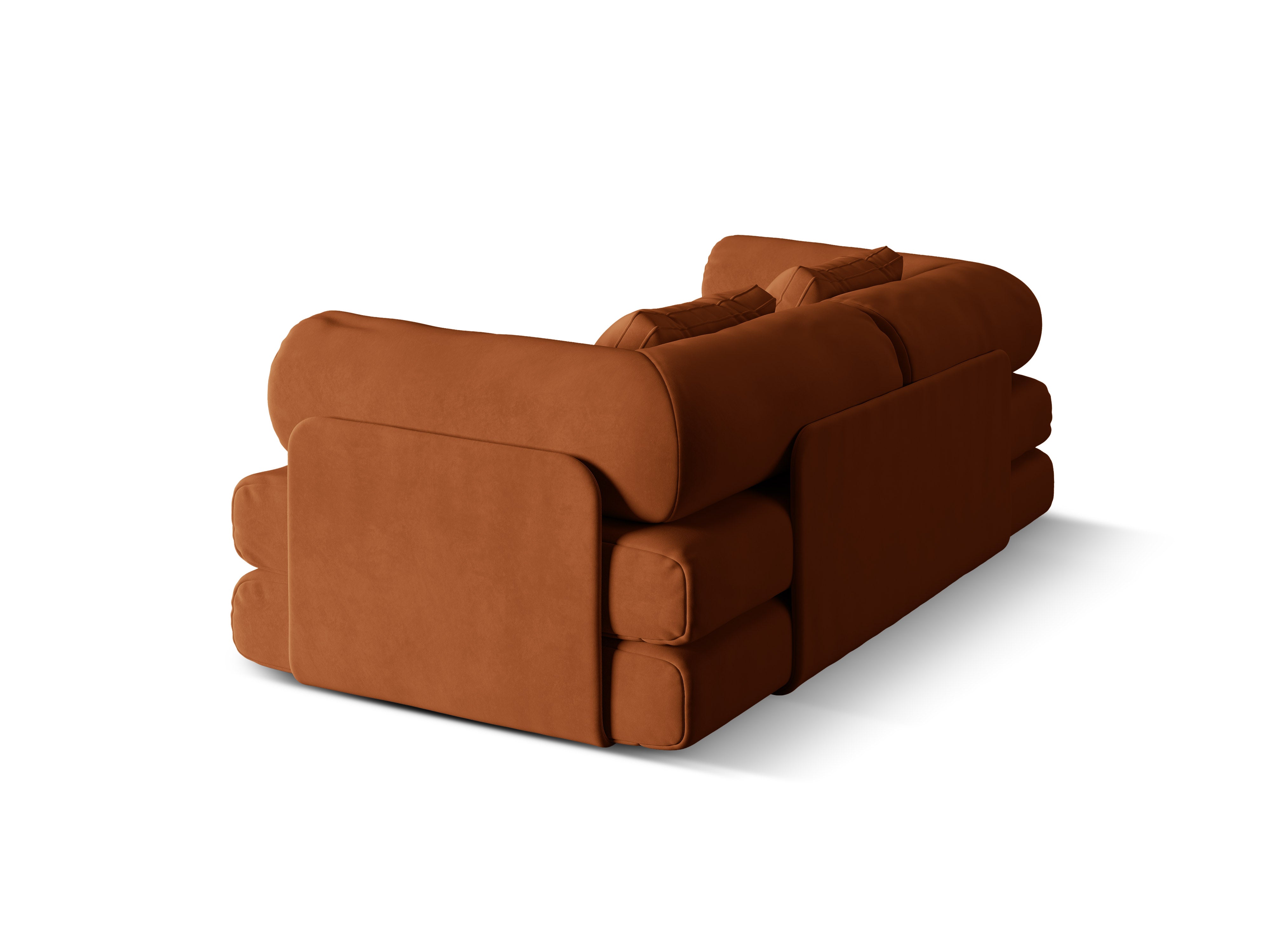 Sofa aus Samt für 3 Personen mit Schlaf-Funktion DREAMY terrakotta