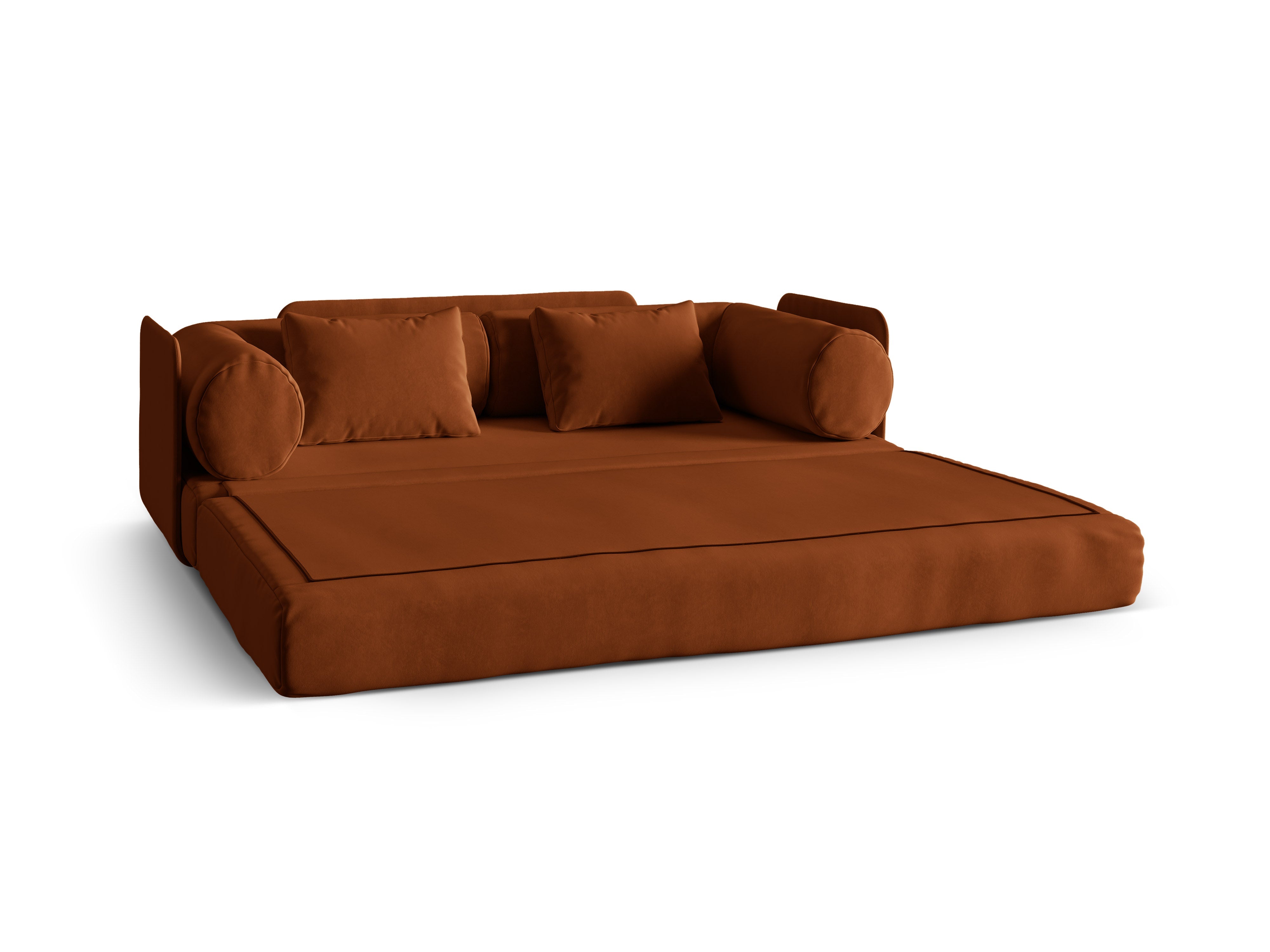 Sofa aus Samt für 3 Personen mit Schlaf-Funktion DREAMY terrakotta