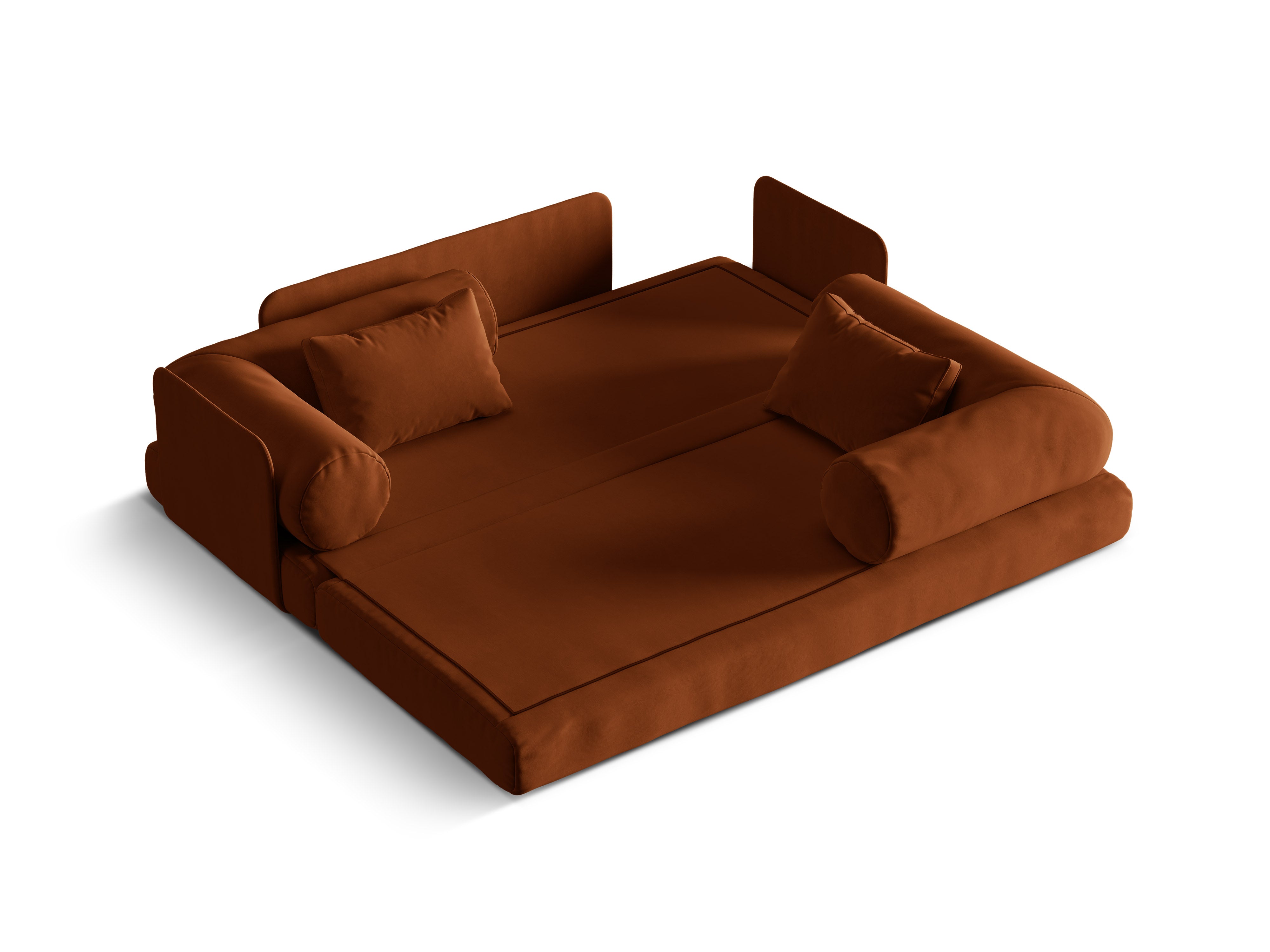 Sofa aus Samt für 3 Personen mit Schlaf-Funktion DREAMY terrakotta