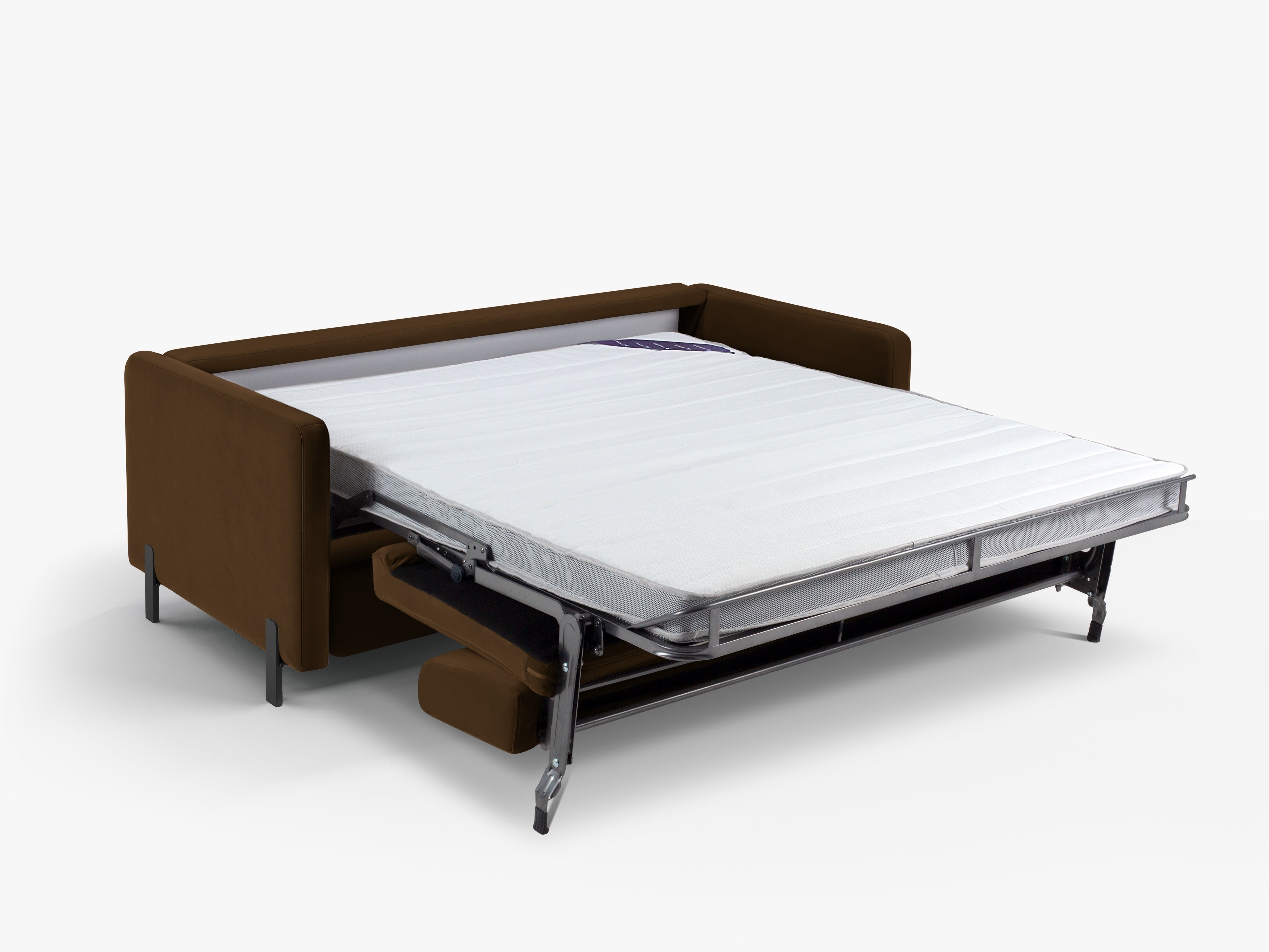 Velvet 3-seater sofa with sleeping function GLORIA chocolate