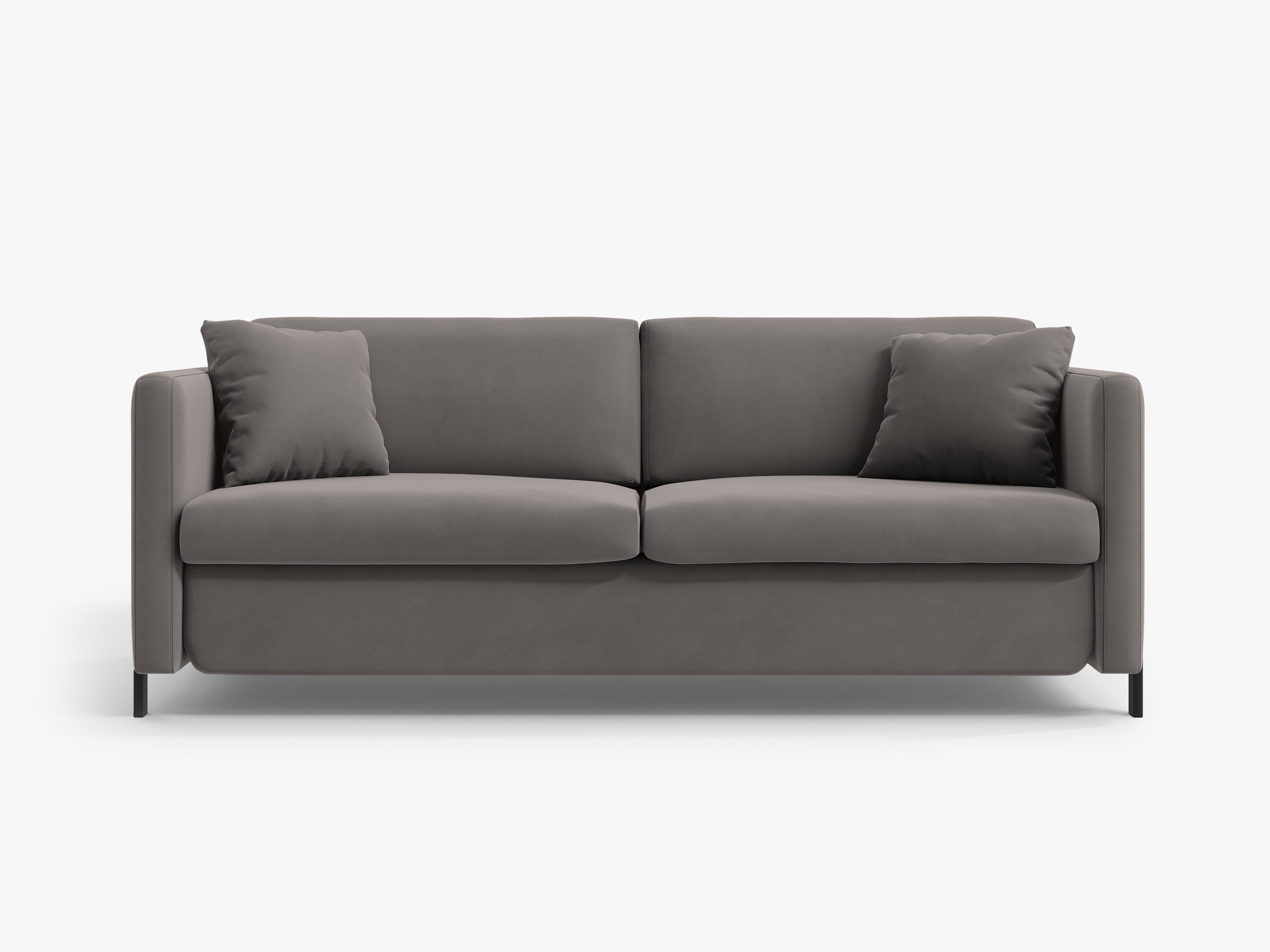 Velvet 3-seater sofa with sleeping function GLORIA gray