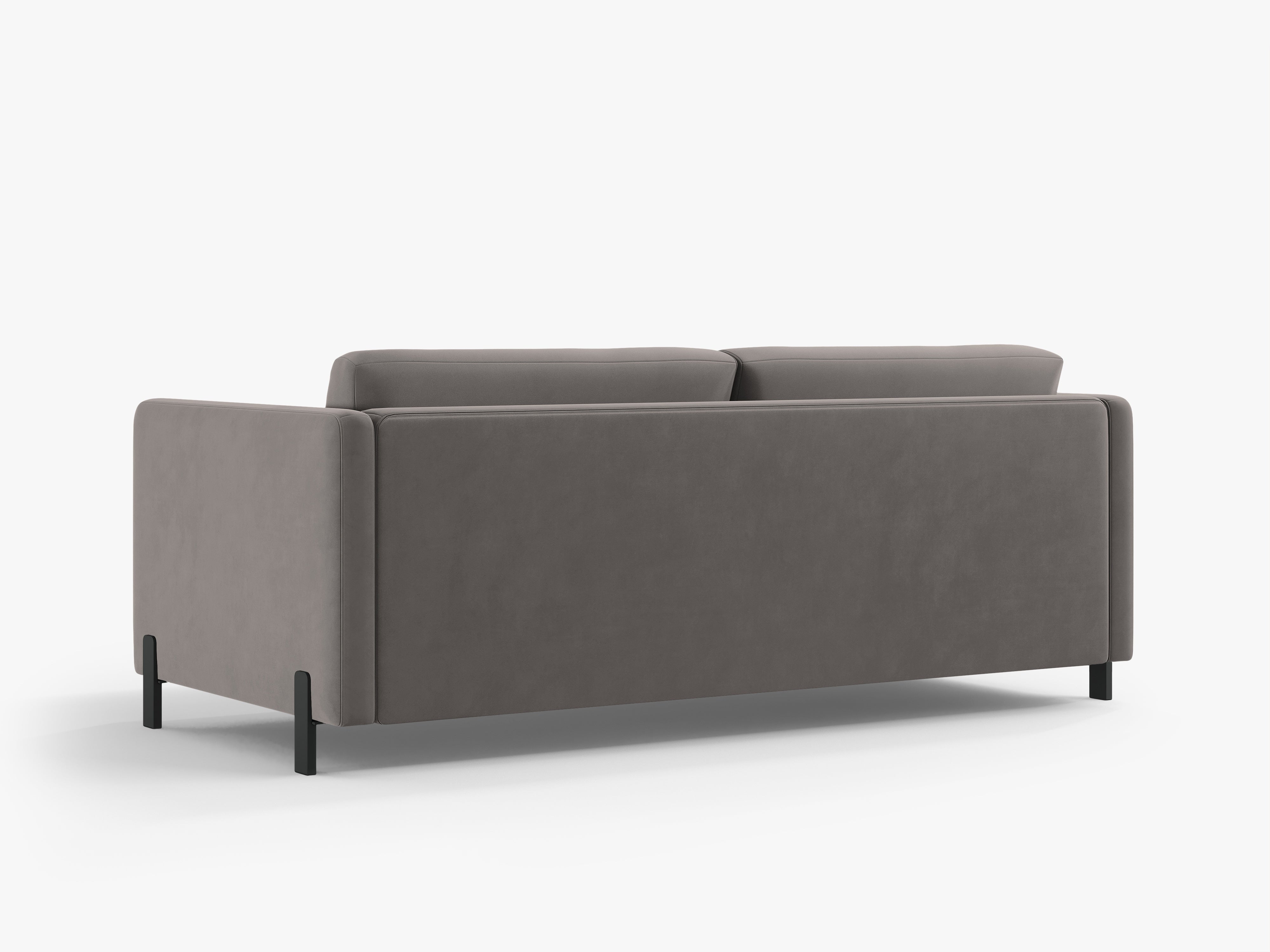 Velvet 3-seater sofa with sleeping function GLORIA gray