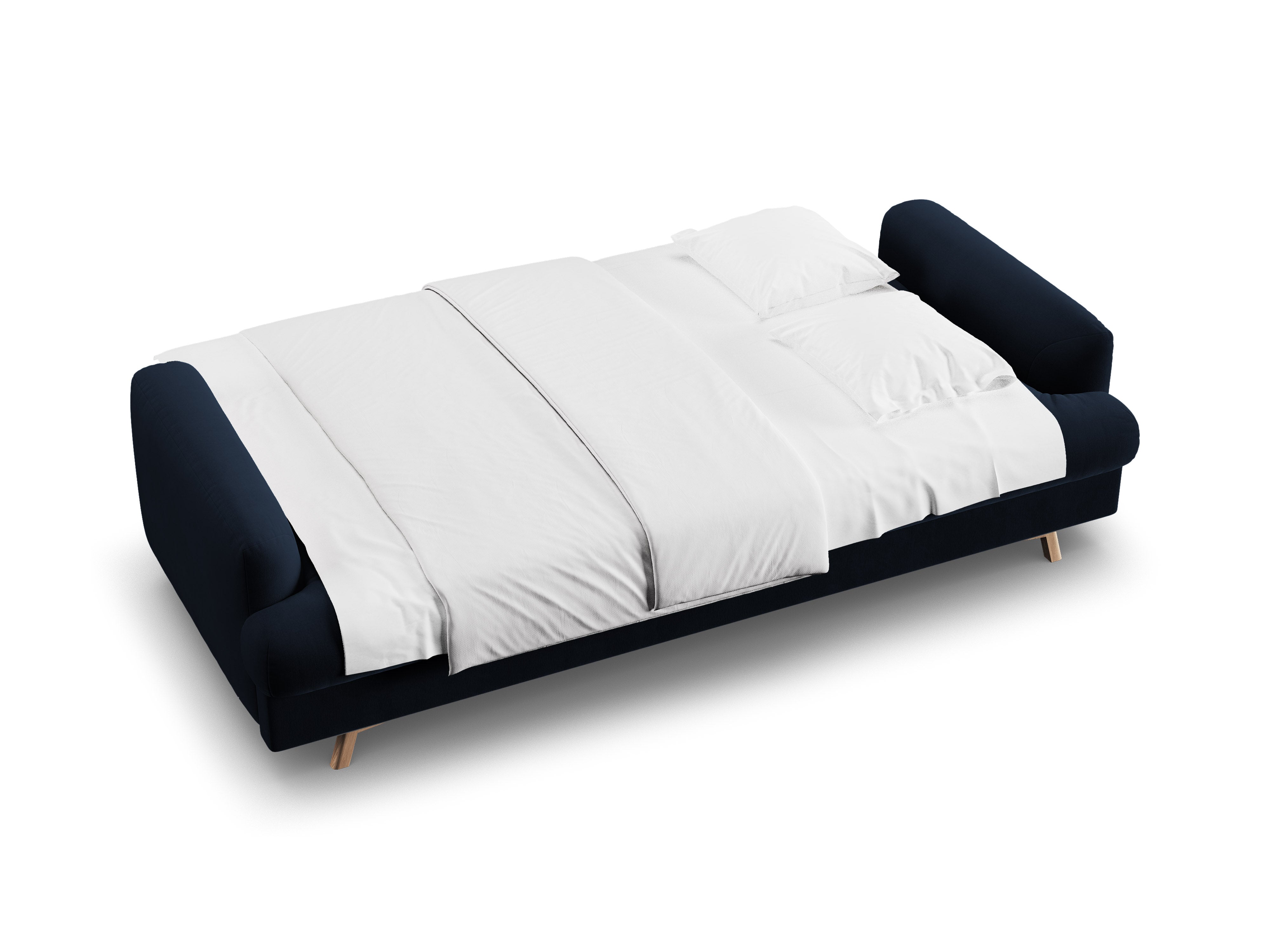 Velvet 3-Seater Sofa with Sleeping Function NAOMI Royal Blue