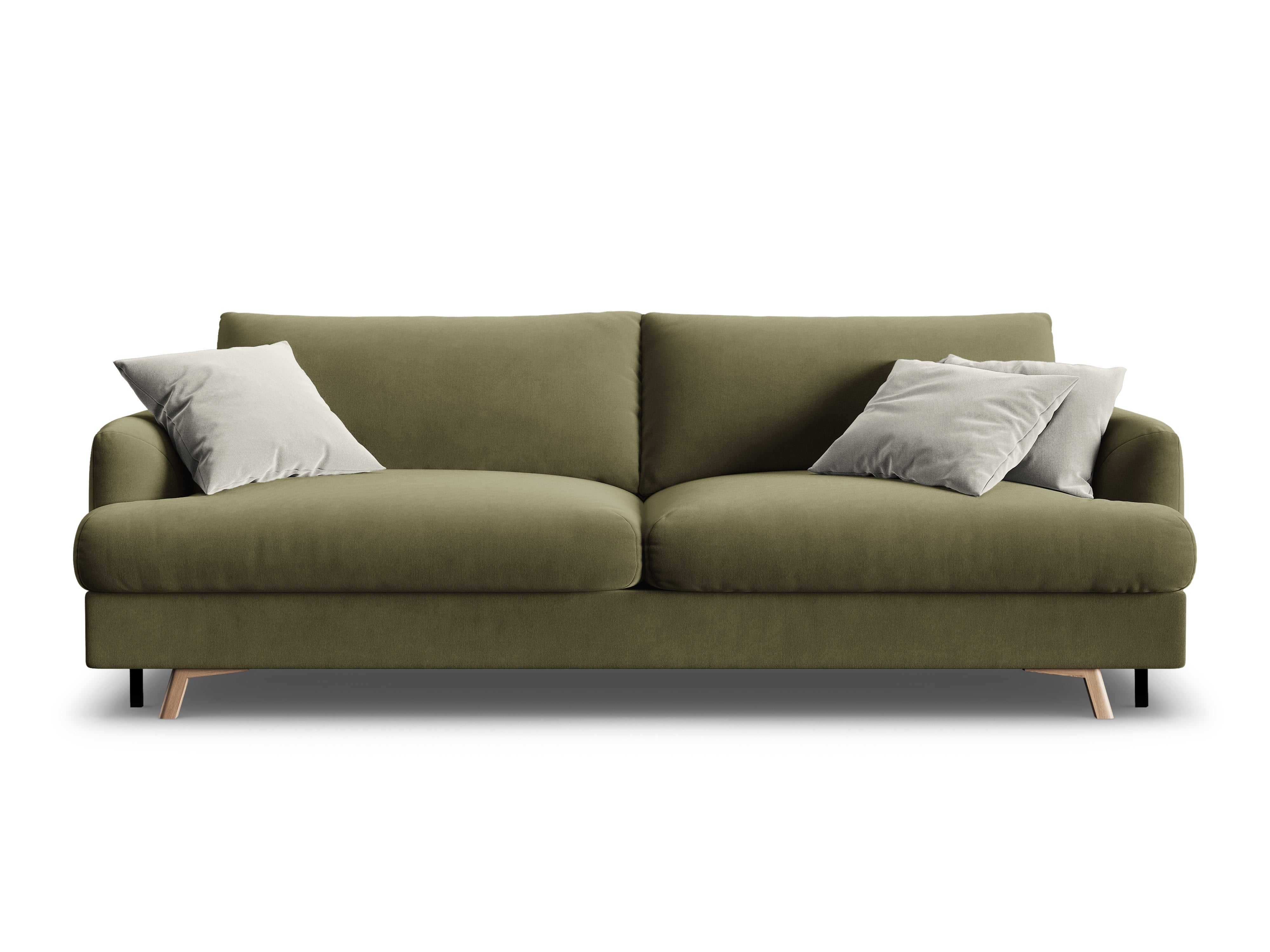 Sofa aus Samt für 3 Personen mit Schlaf-Funktion NAOMI grün