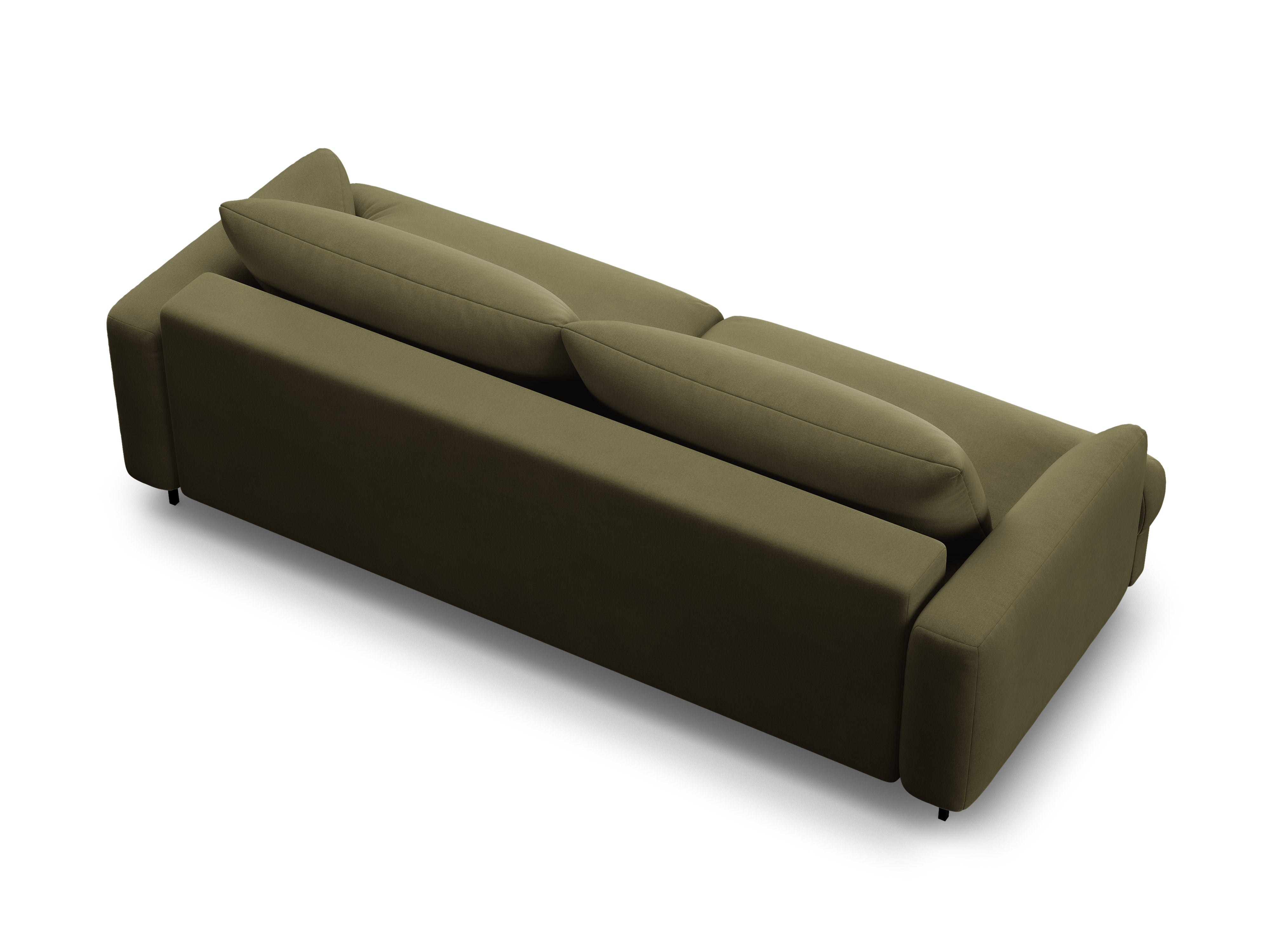 Sofa aus Samt für 3 Personen mit Schlaf-Funktion NAOMI grün