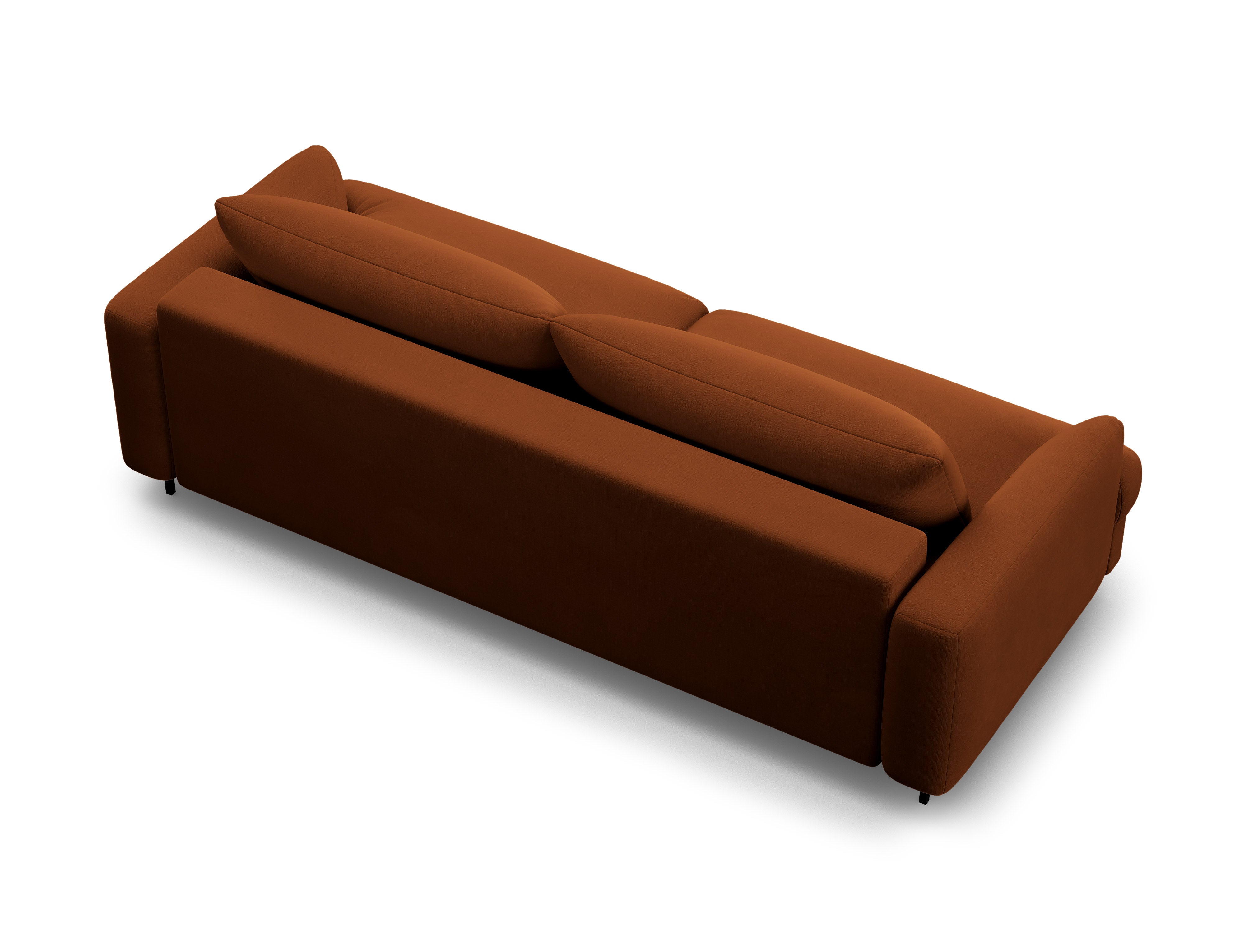Sofa aus Samt für 3 Personen mit Schlaf-Funktion NAOMI terrakotta