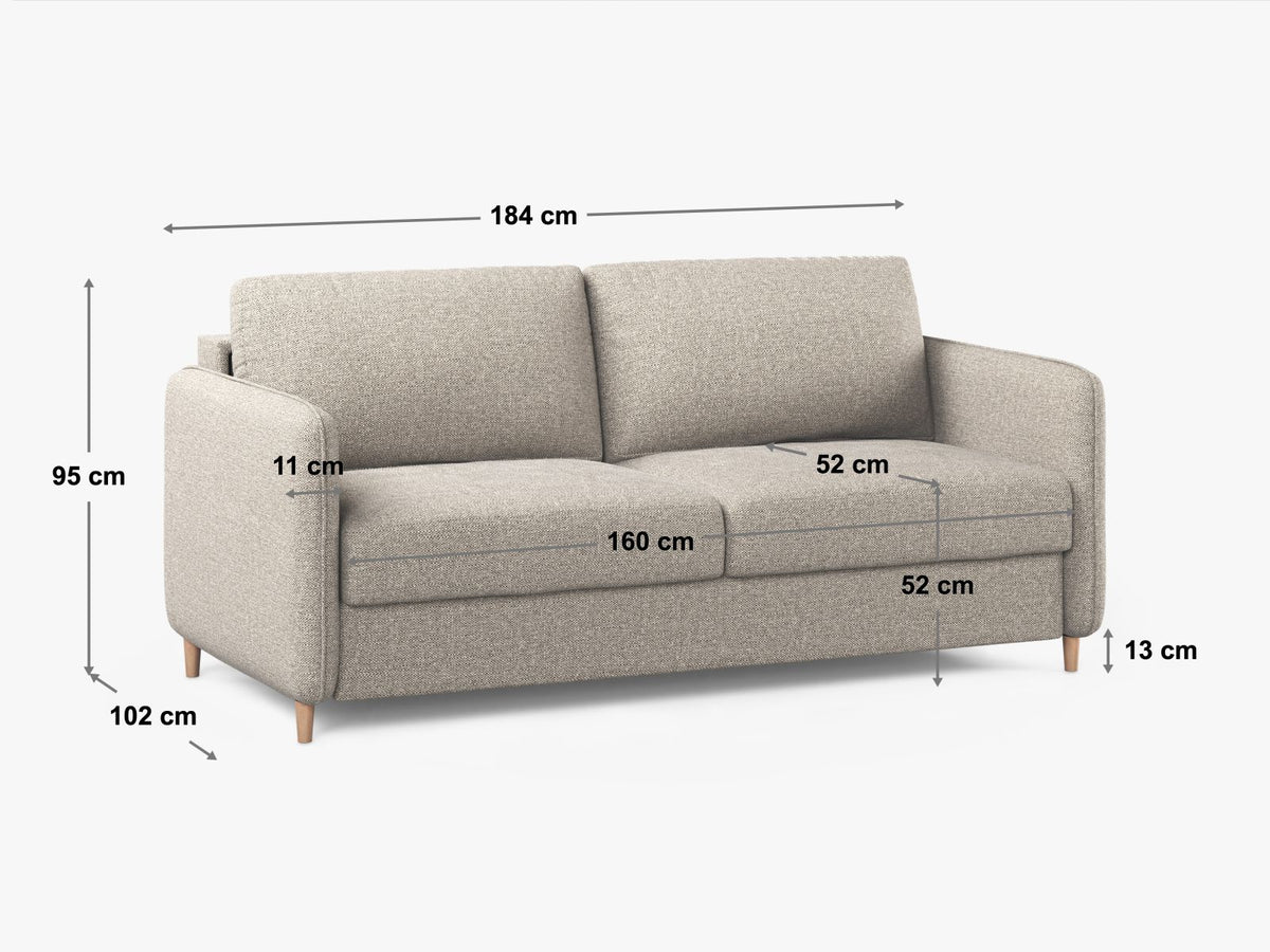 Sofa aksamitna 3-osobowa z funkcją spania SIMO żółty – ujęcie 6