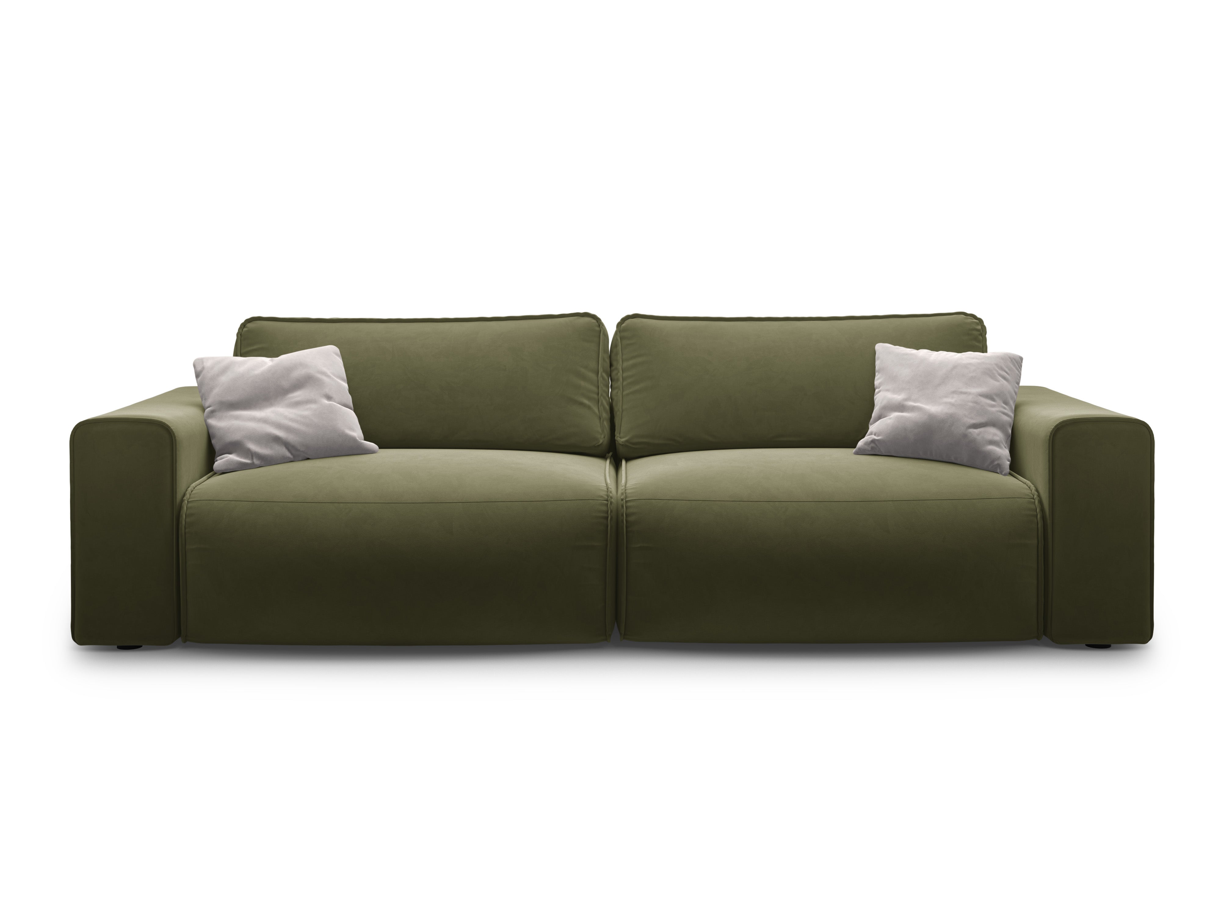 Velvet 3-seater sofa with sleeping function VICTOR green