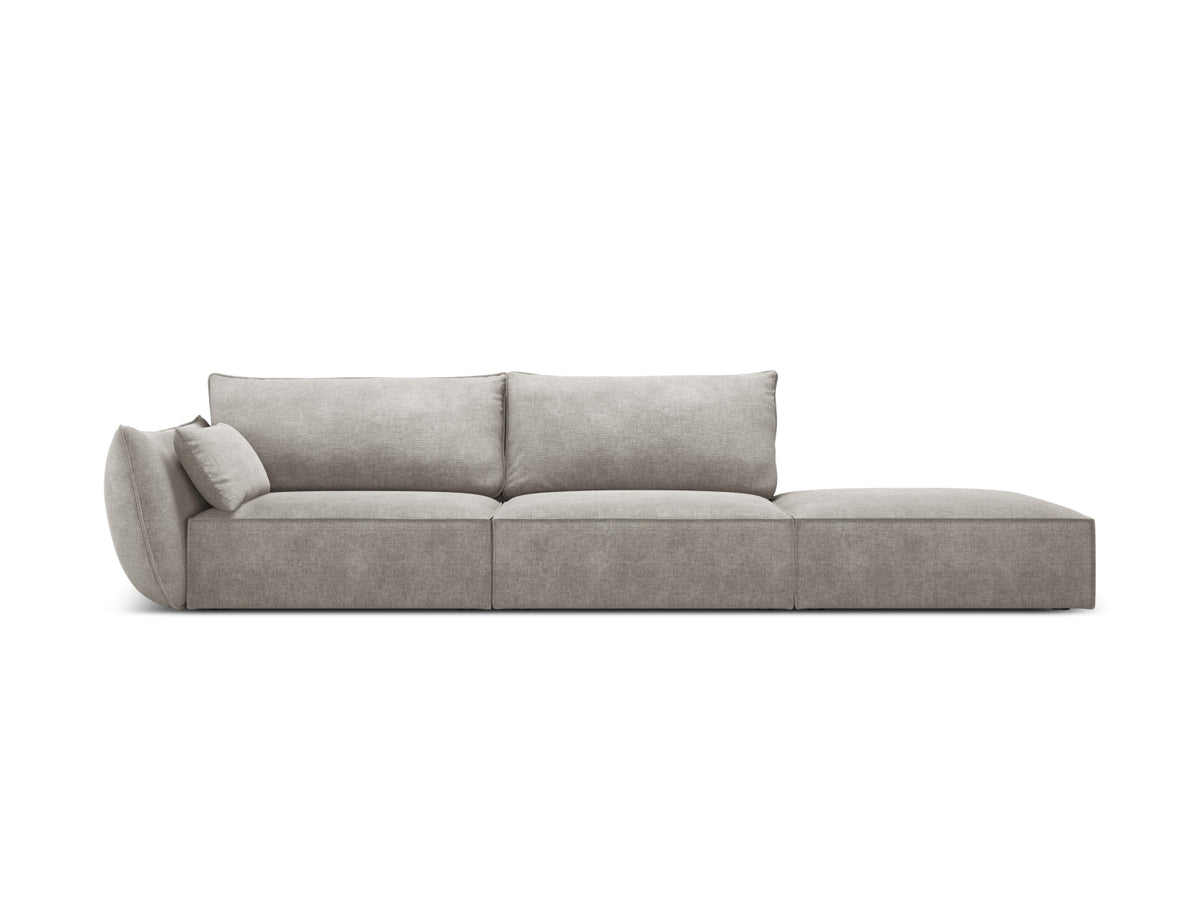 Sofa z otomaną prawostronną 4-osobowa KAELLE jasnoszary szenil Over The Horizon – Micadoni