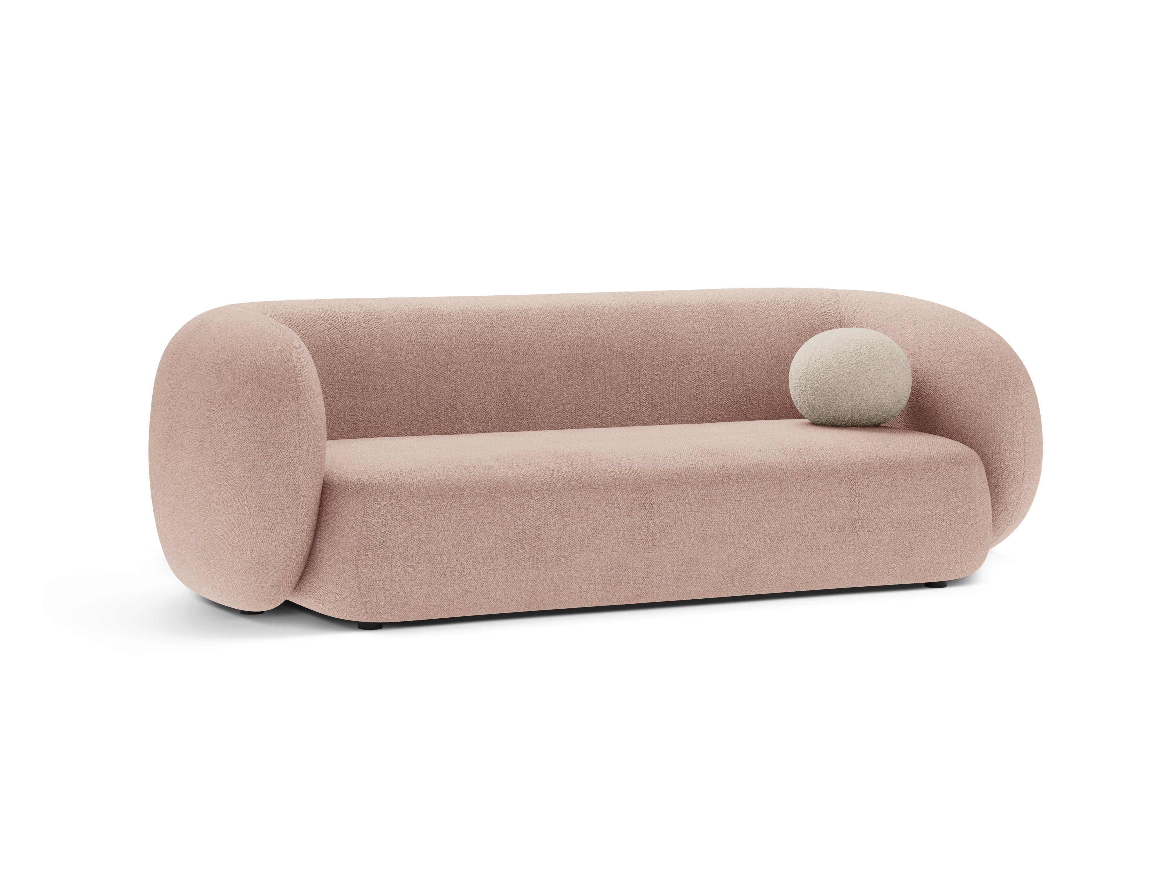 Sofa 3-osobowa KATE różowy boucle – Micadoni