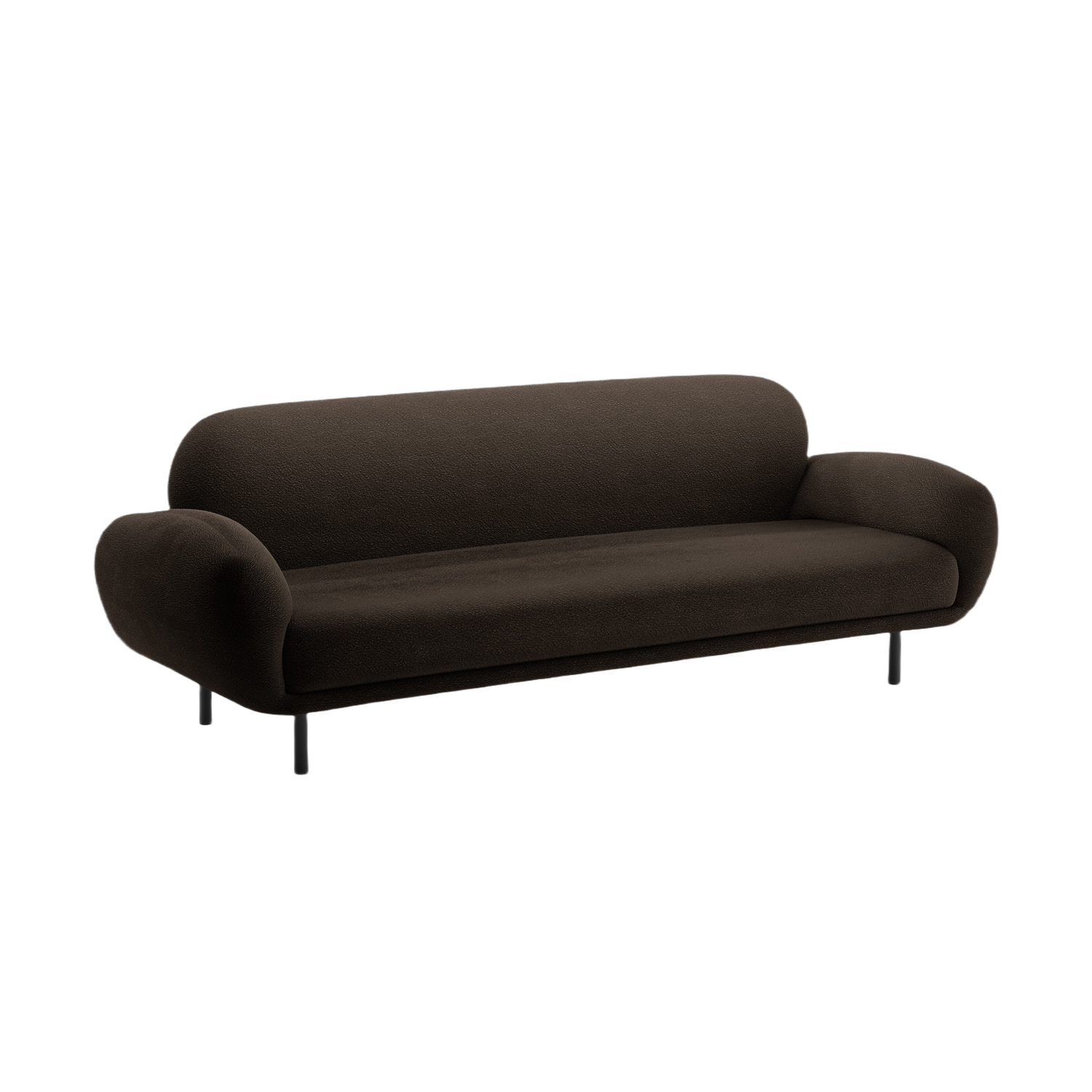 Sofa 3-Sitzer POPPY braun Boucle