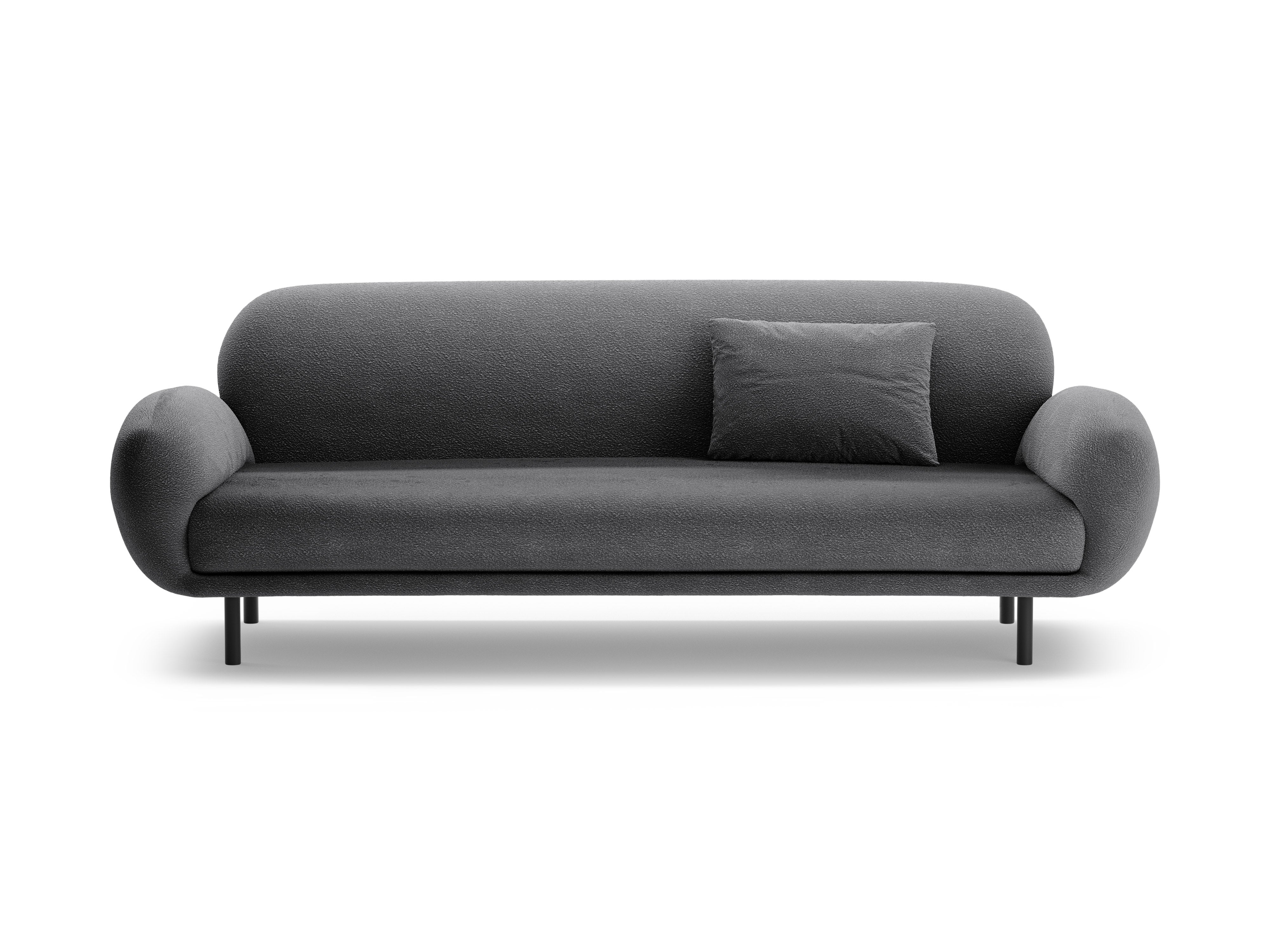 Sofa 3-Sitzer POPPY dunkelgrau Boucle
