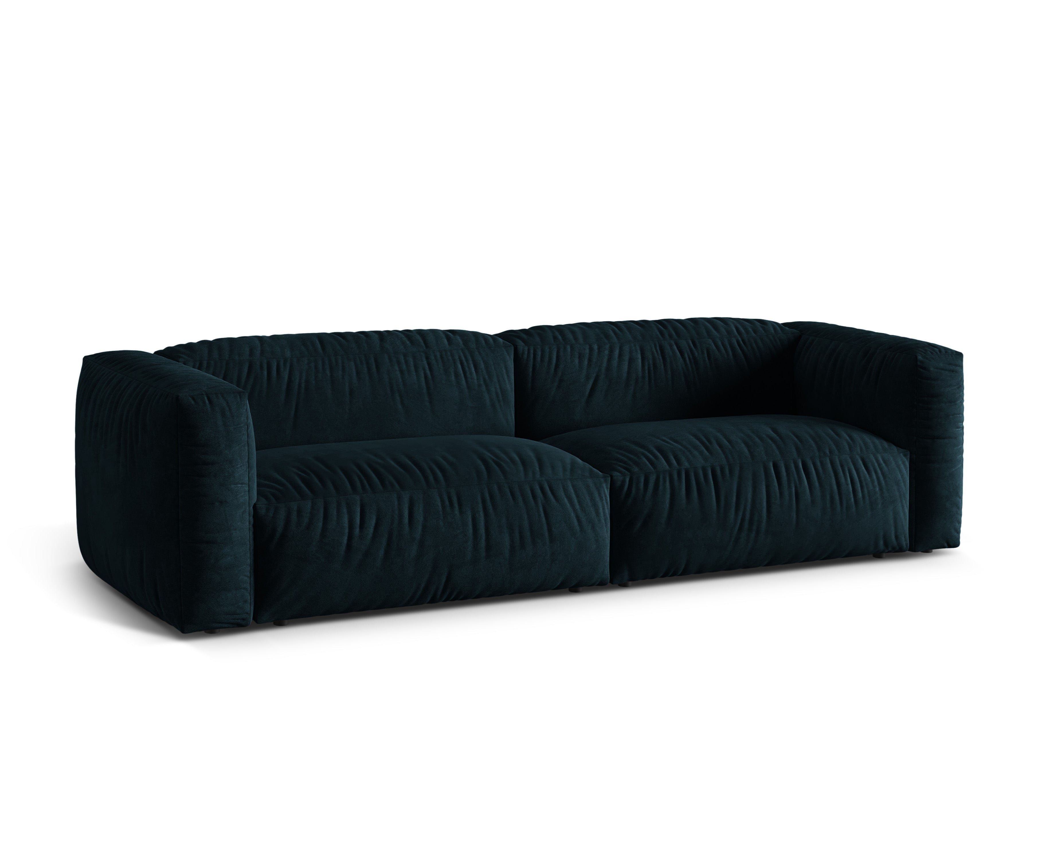 Martina 3-Sitzer Samtsofa Marine Blue Benzin