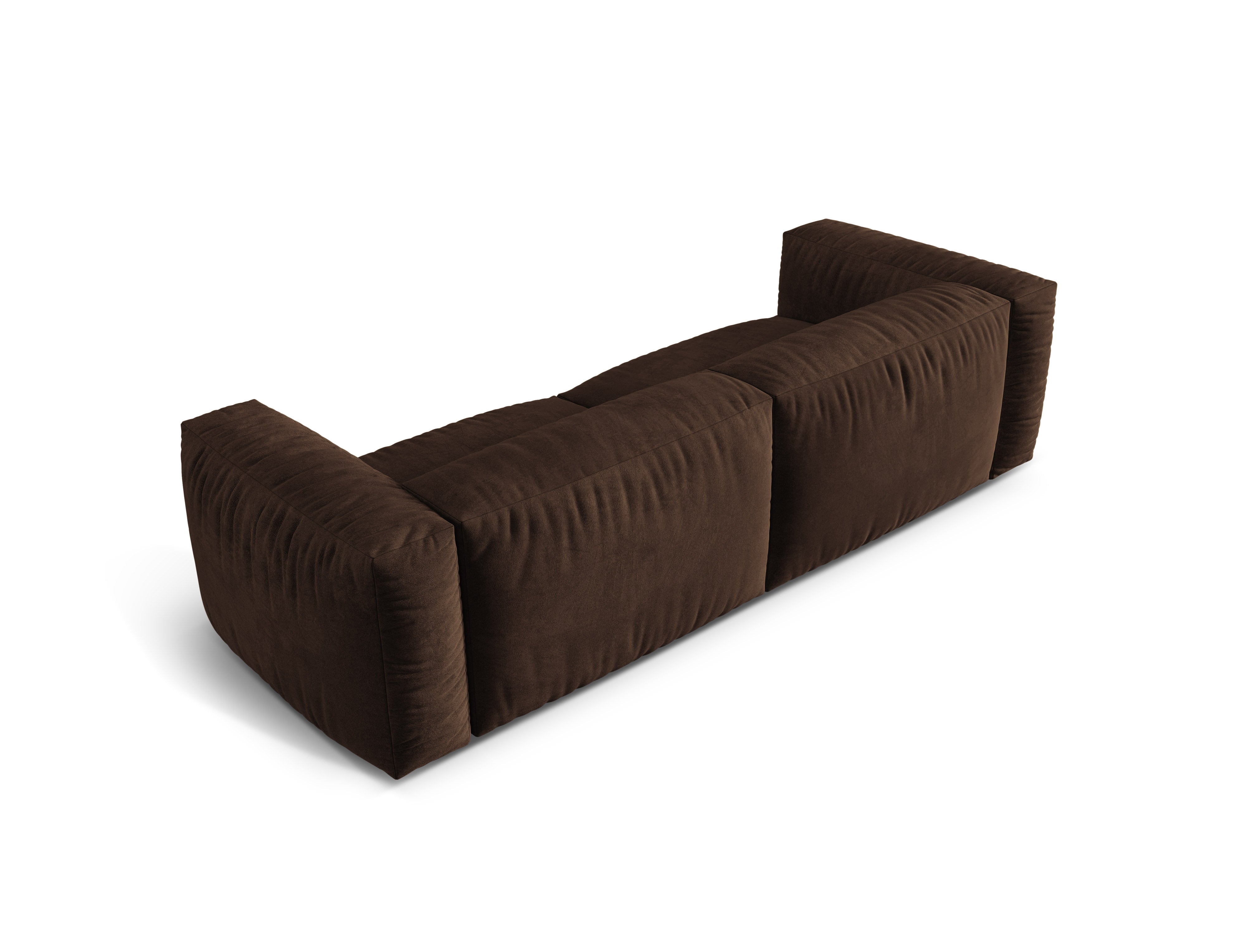 Sofa aus Samt für 3 Personen MARTINA in Schokoladenfarbe